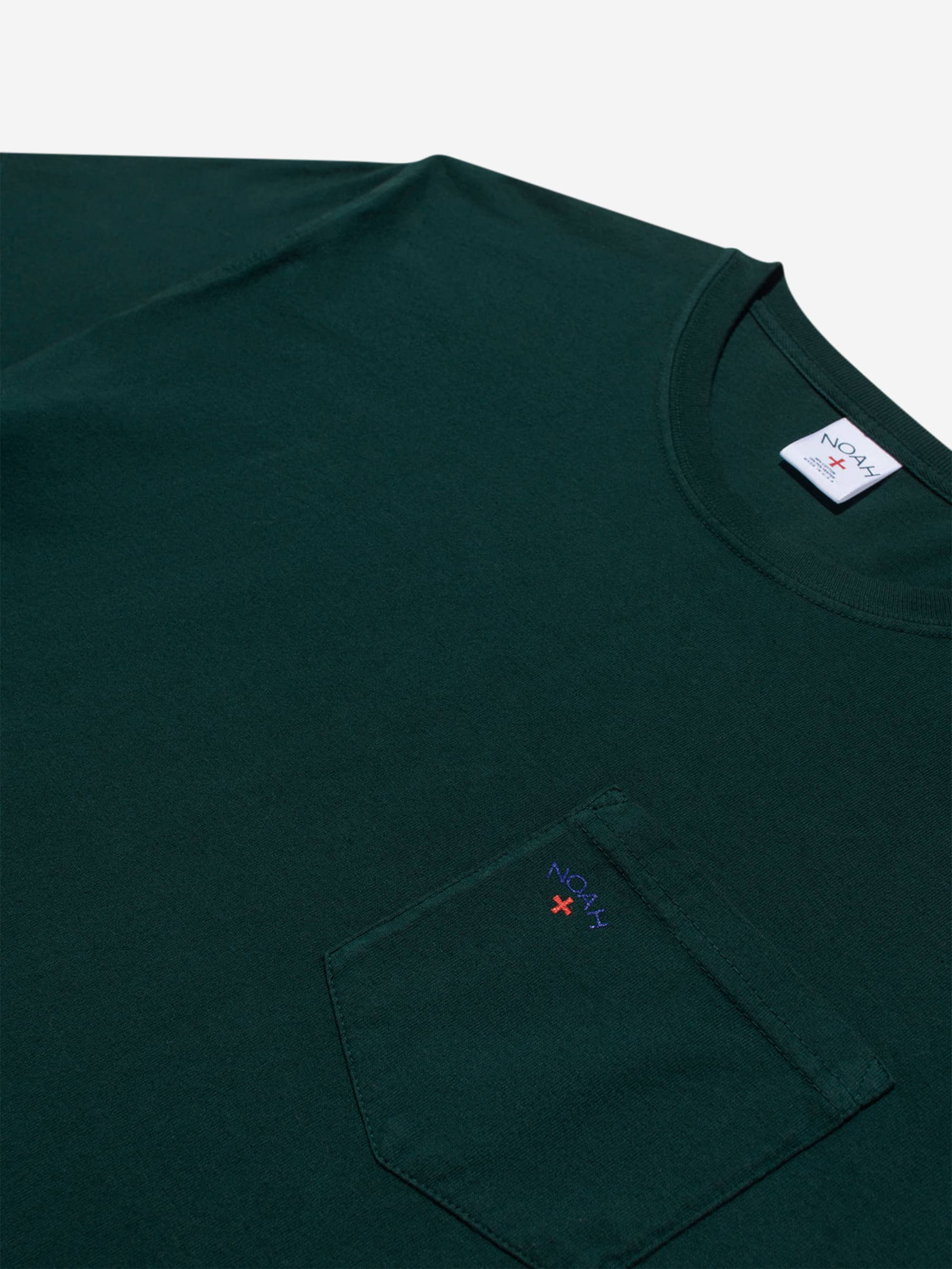 Noah Core Logo Pocket Tee - Dark Green - Image 3