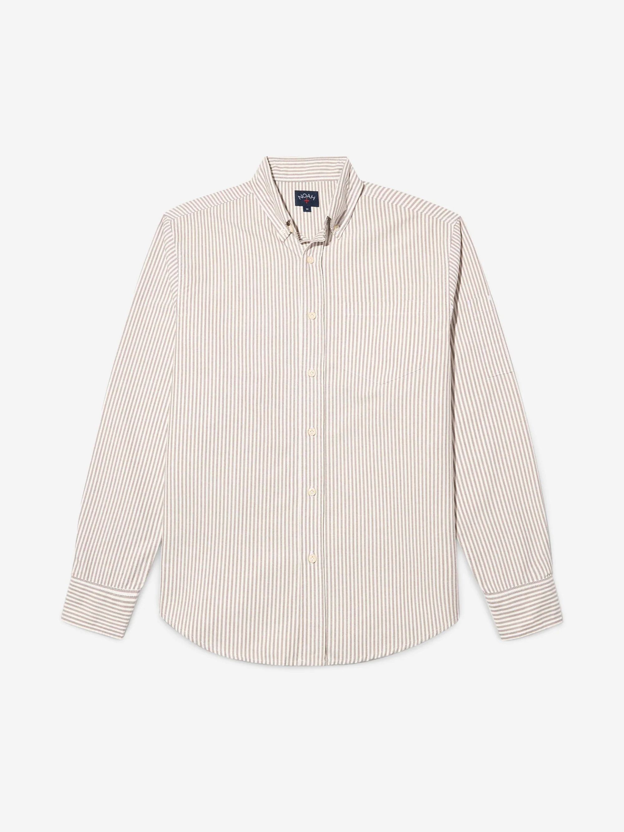 Noah Oxford Shirt -White / Brown