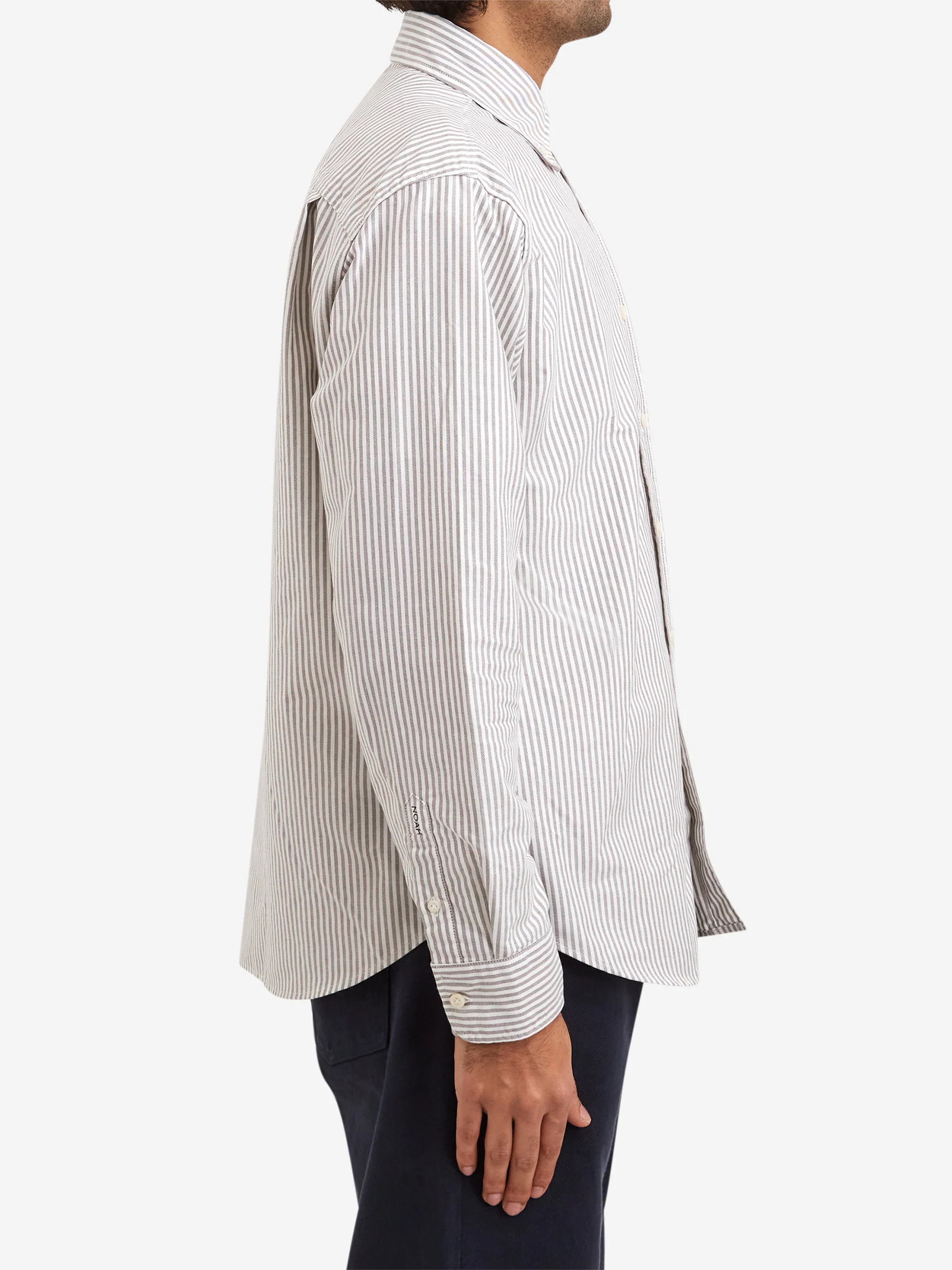 Noah Oxford Shirt -White / Brown - Image 6