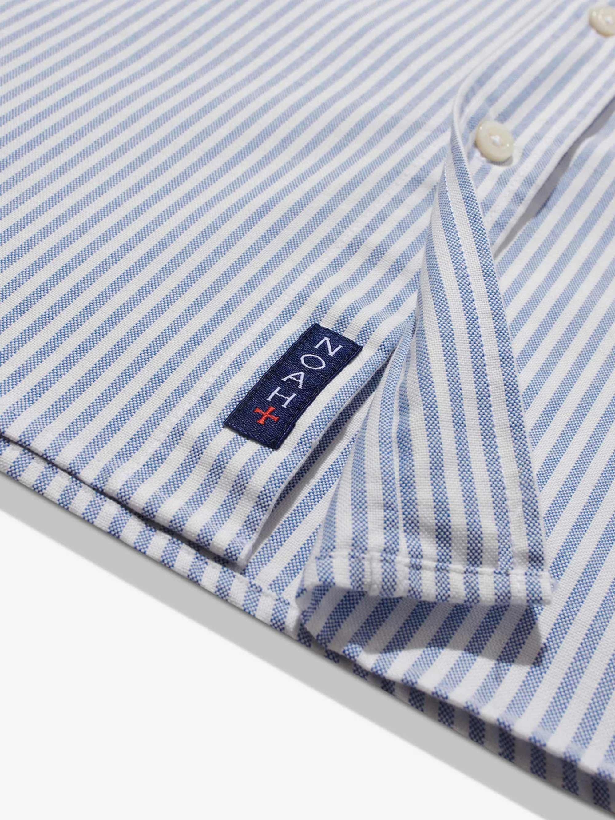 Noah Oxford Shirt - White / Royal - Image 4