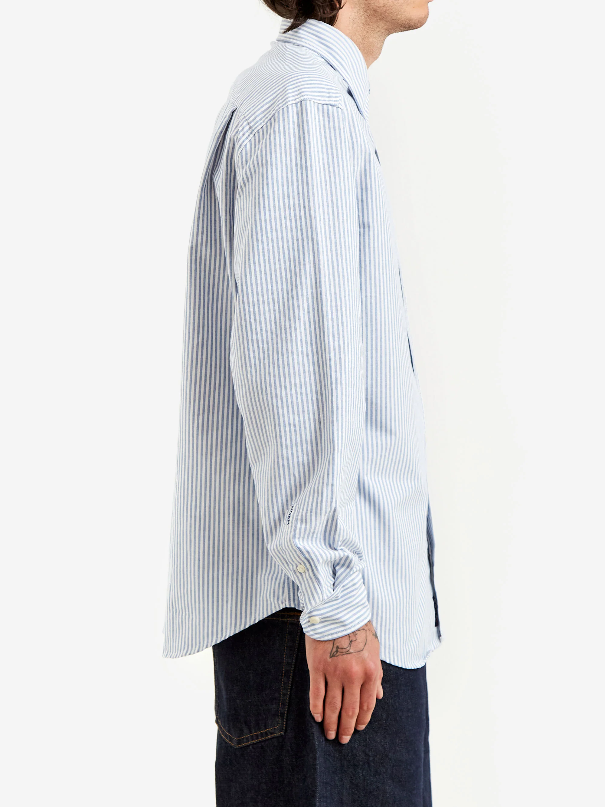 Noah Oxford Shirt - White / Royal - Image 7