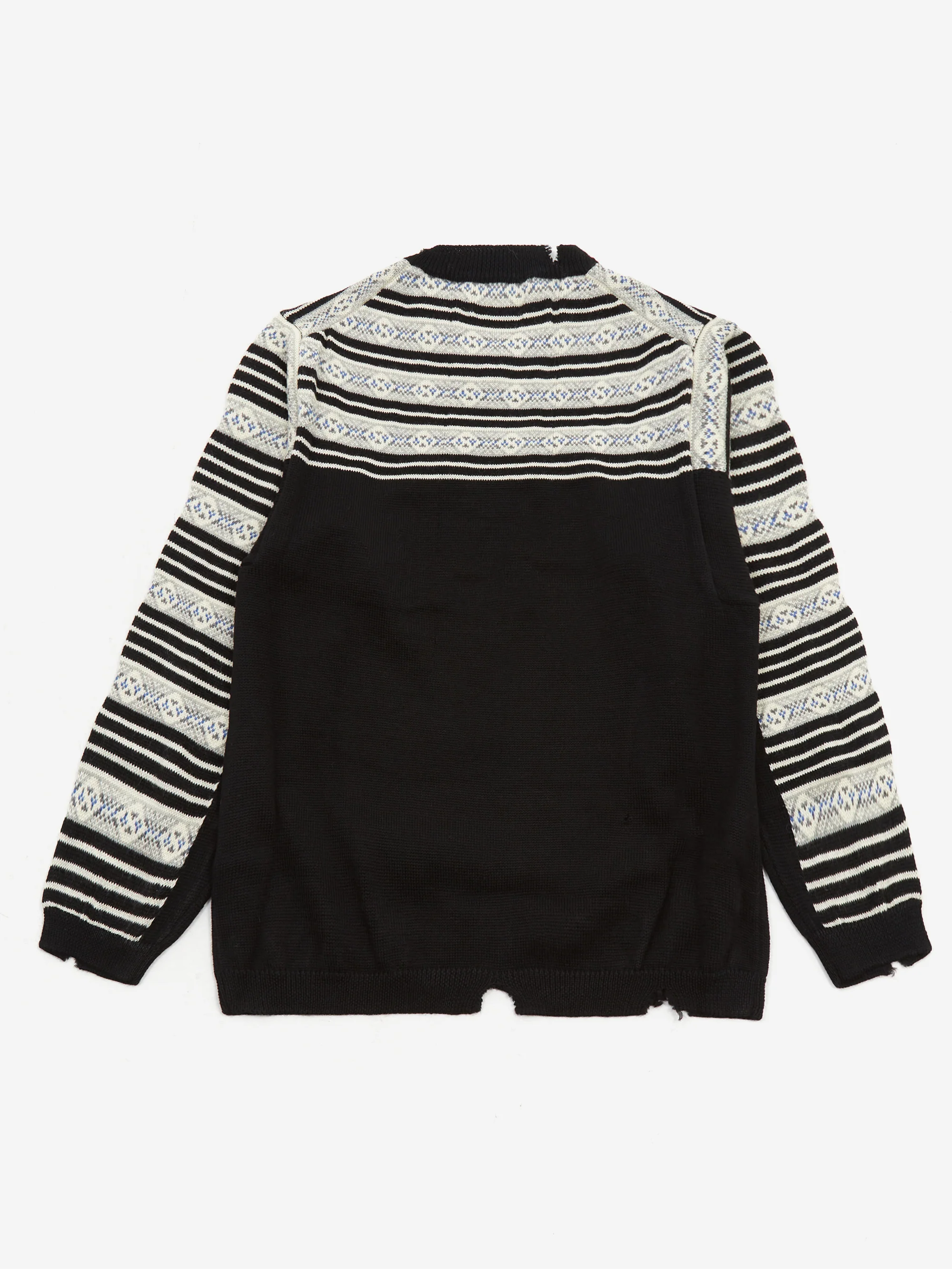 NÒMARYTHM TEXTILE Fair Isle Damaged Sweater - Black - Image 4