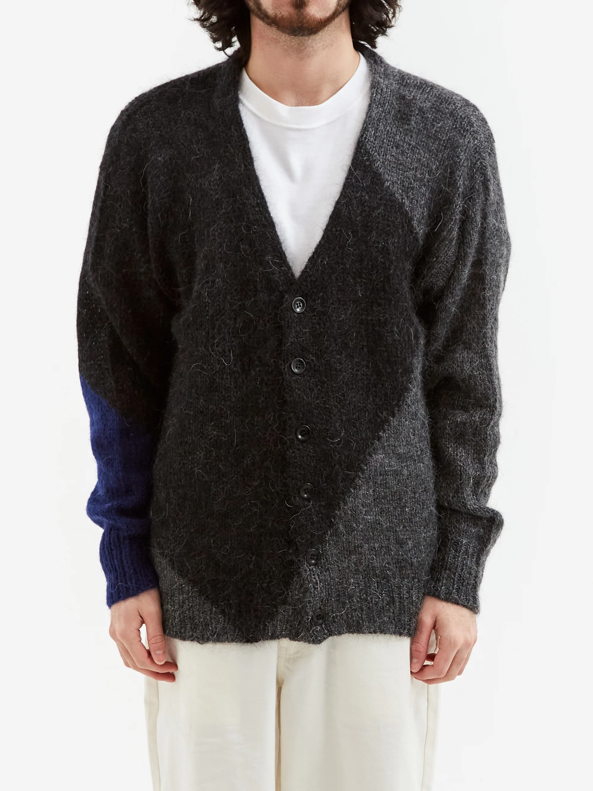 NÒMARYTHM TEXTILE Hand Knitted Mohair Cardigan - Black - Image 2