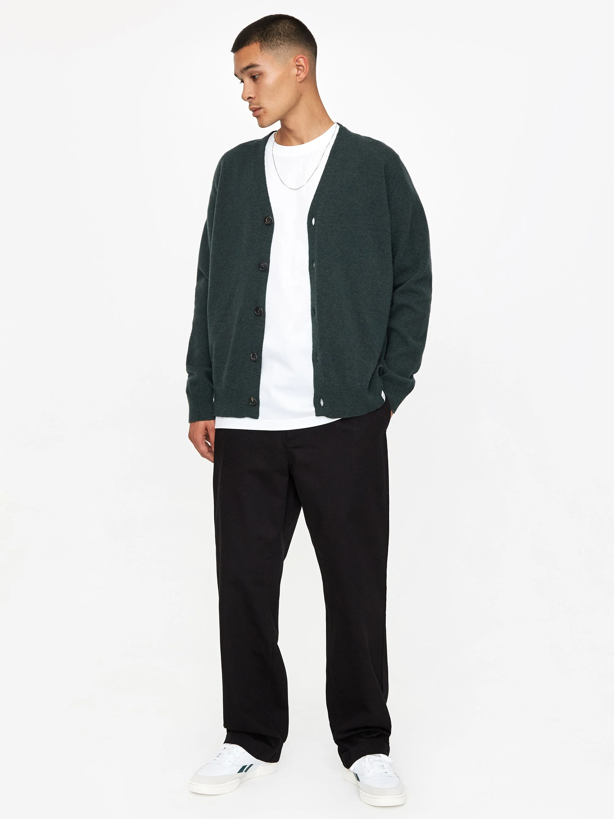 Norse Projects Adam Lambswool Cardigan - Forest Green - Image 7