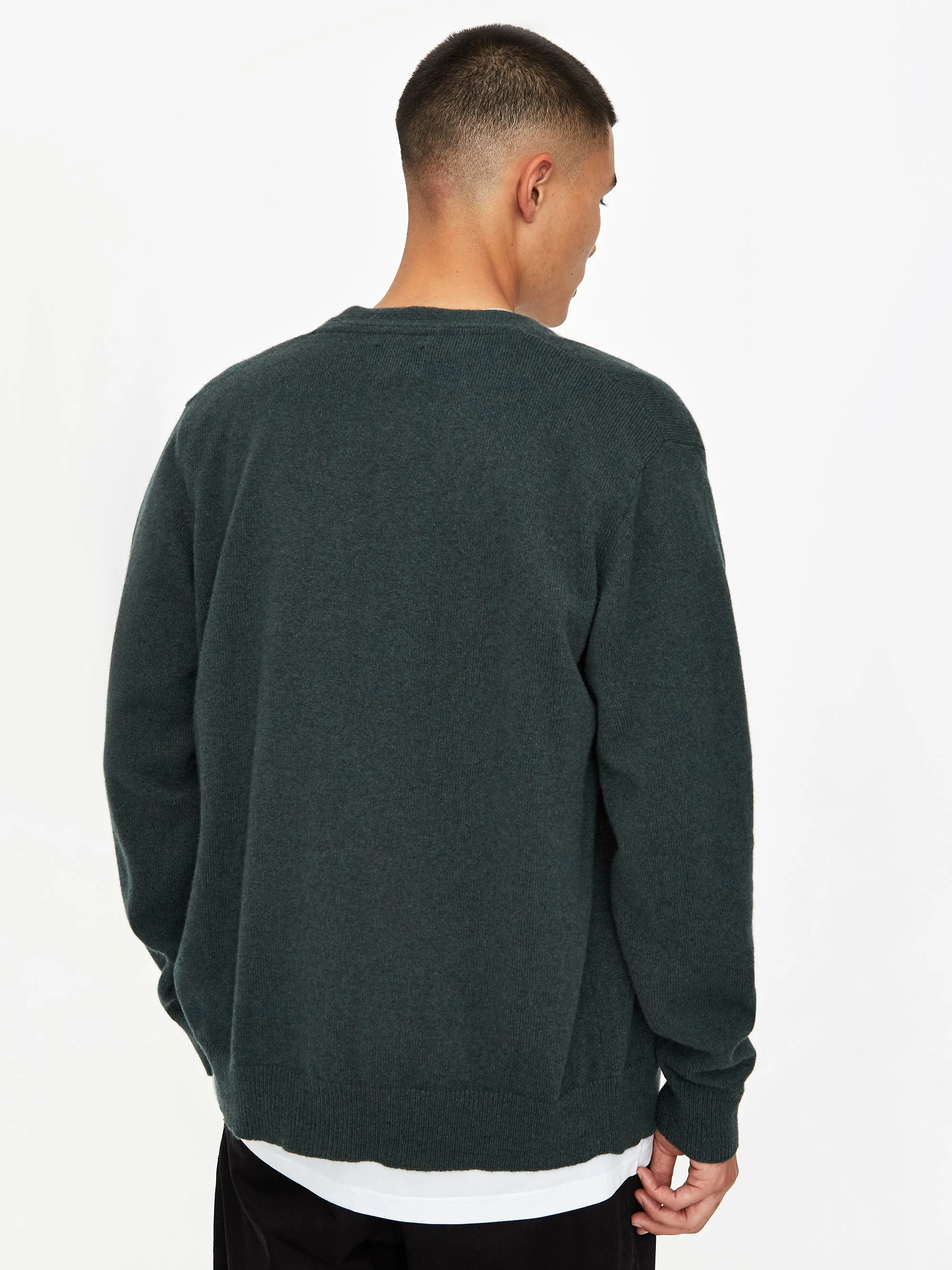Norse Projects Adam Lambswool Cardigan - Forest Green - Image 9