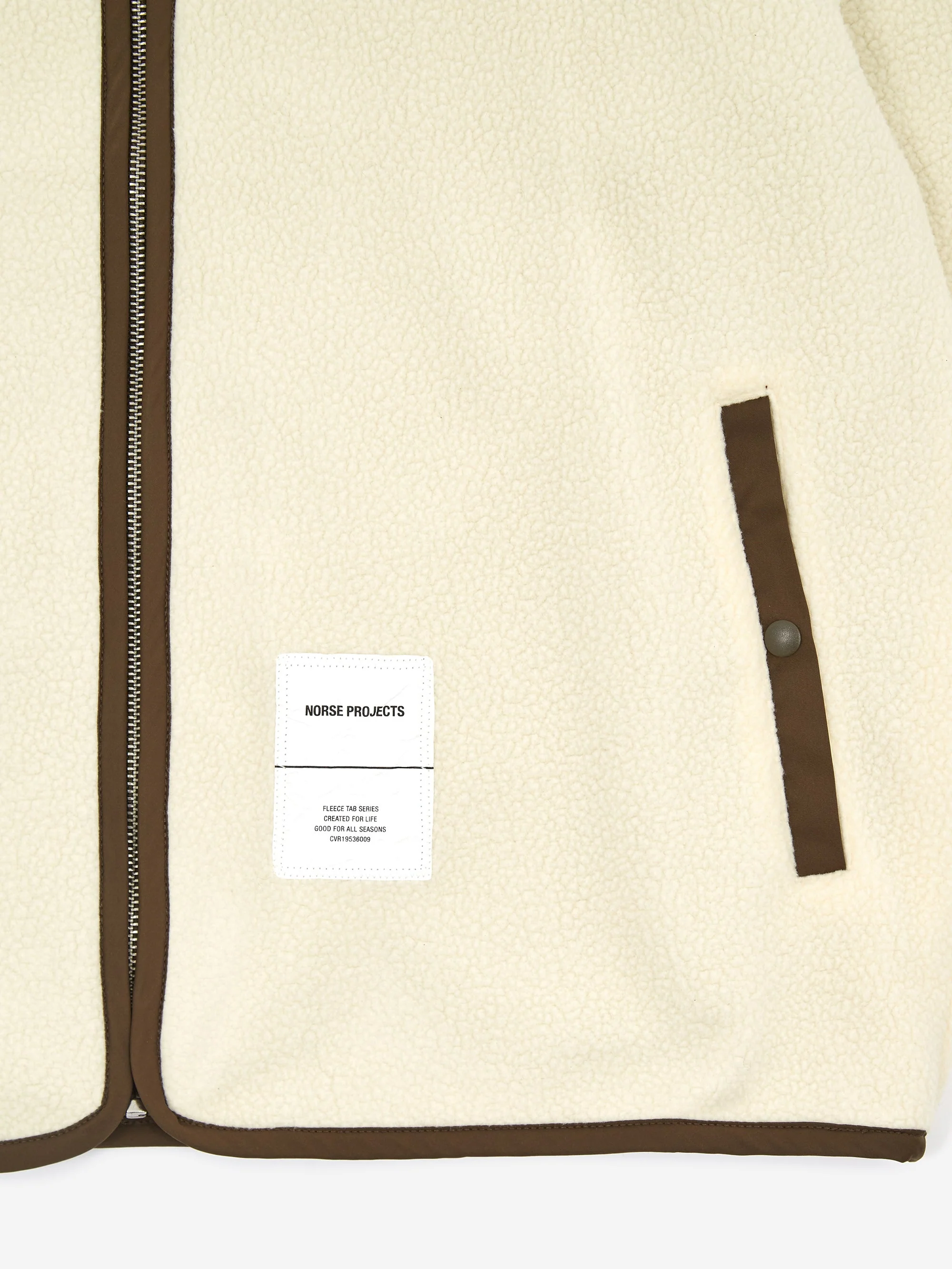 Norse Projects Frederik Tab Series Fleece Jacket - Ecru - Image 4