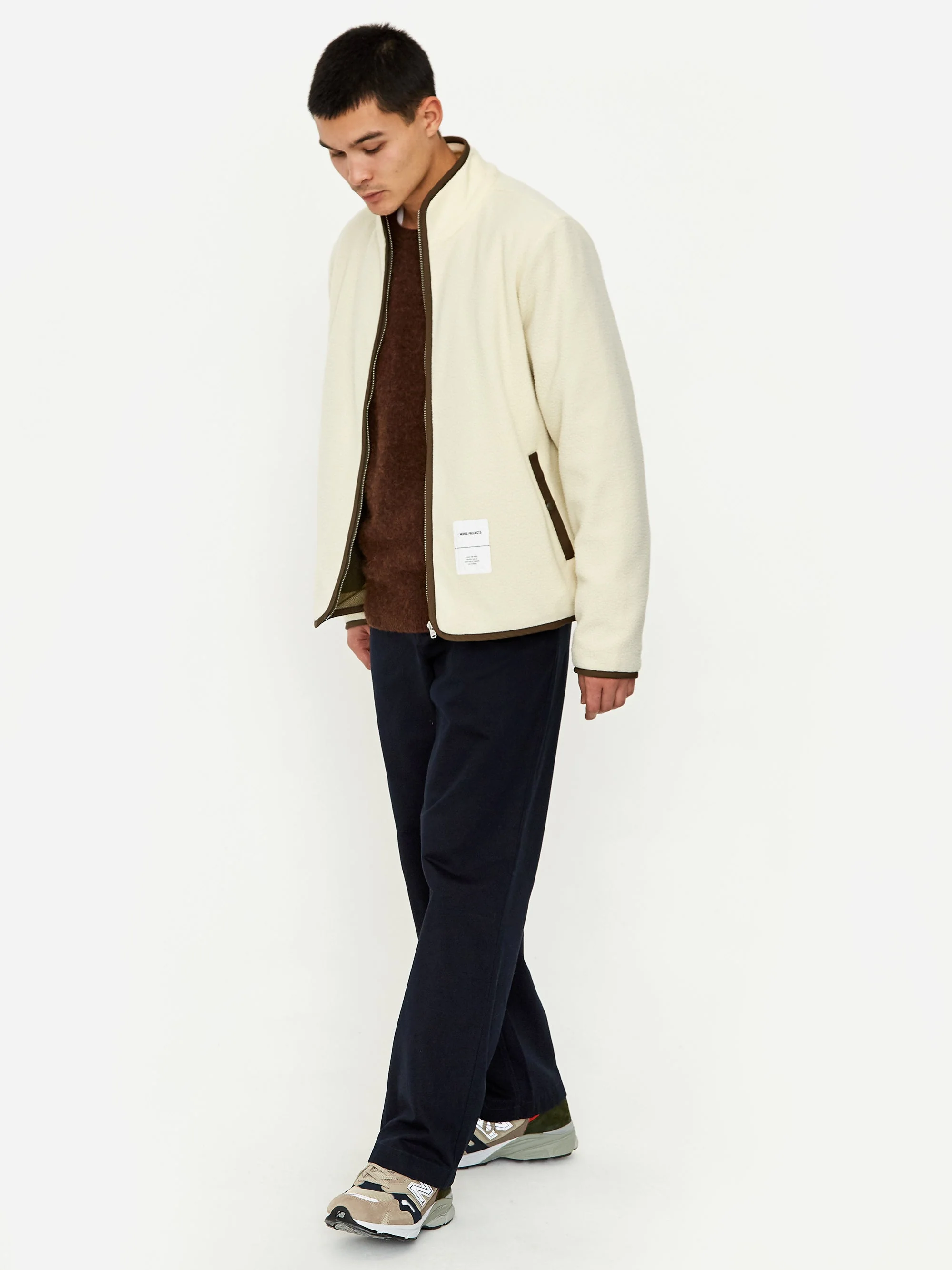 Norse Projects Frederik Tab Series Fleece Jacket - Ecru - Image 7