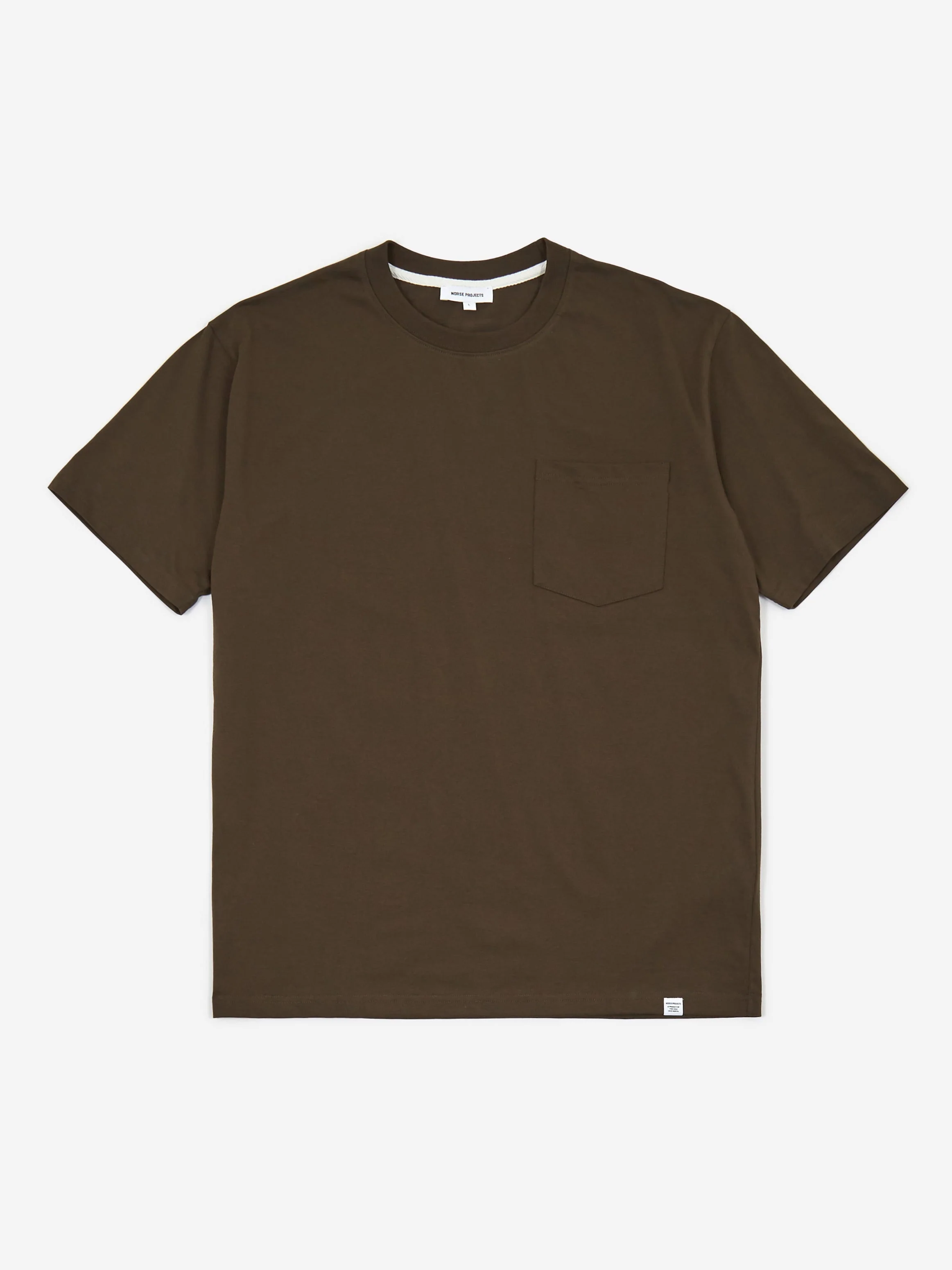 Norse Projects Johannes Standard Pocket Short Sleeve T-Shirt - Beech Green - Image 2