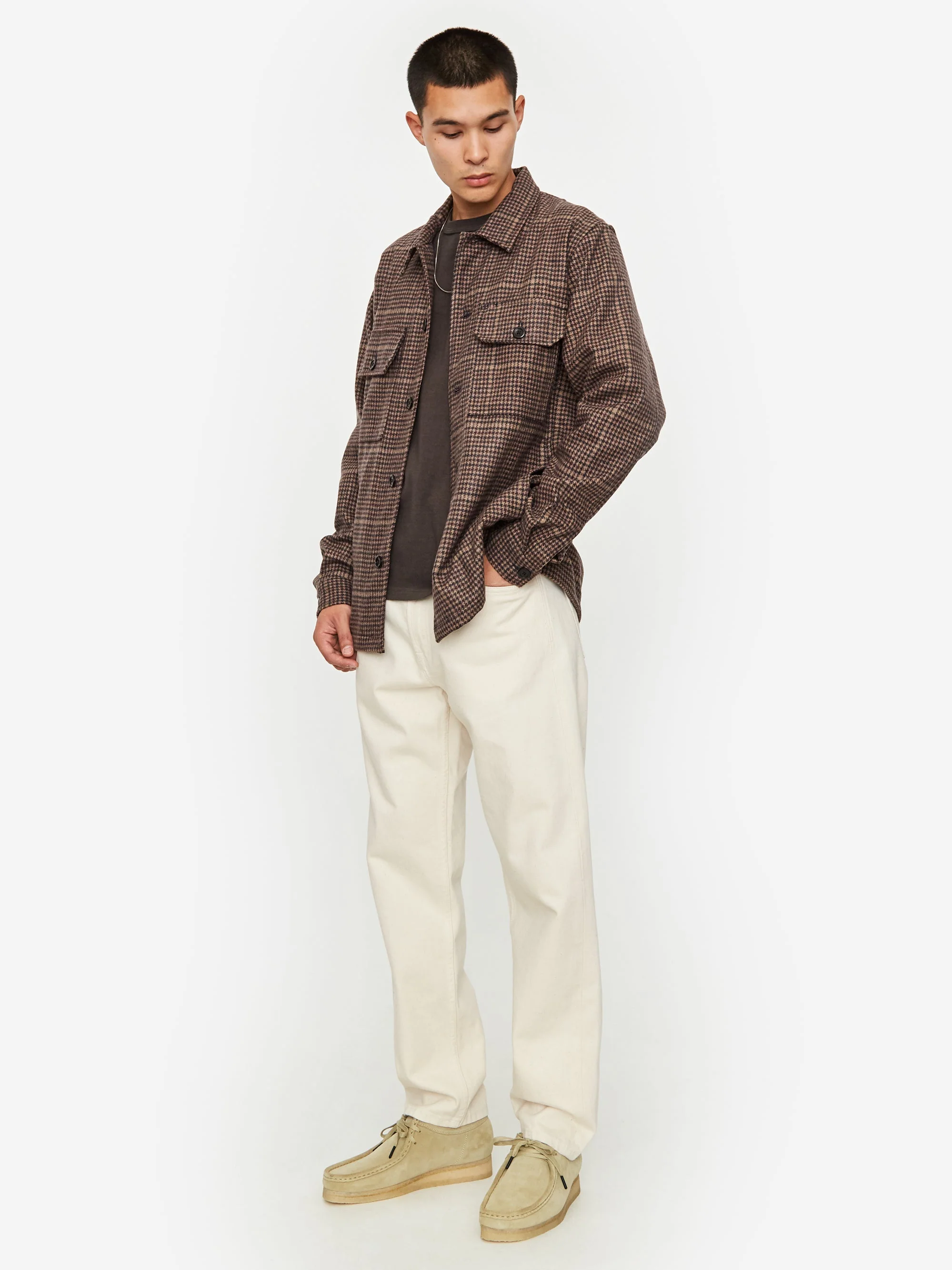 Norse Projects Kyle Wool Longsleeve Shirt - Utility Khaki Check - Image 6