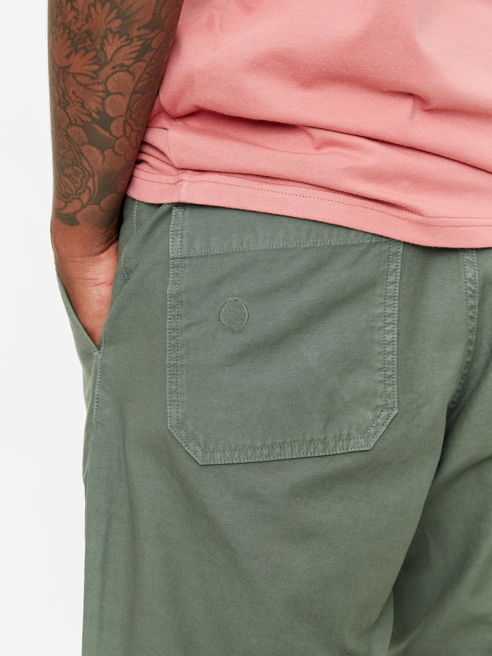 Norse Projects x Geoff McFetridge Lukas Backsatin Trouser - Thyme Green - Image 10