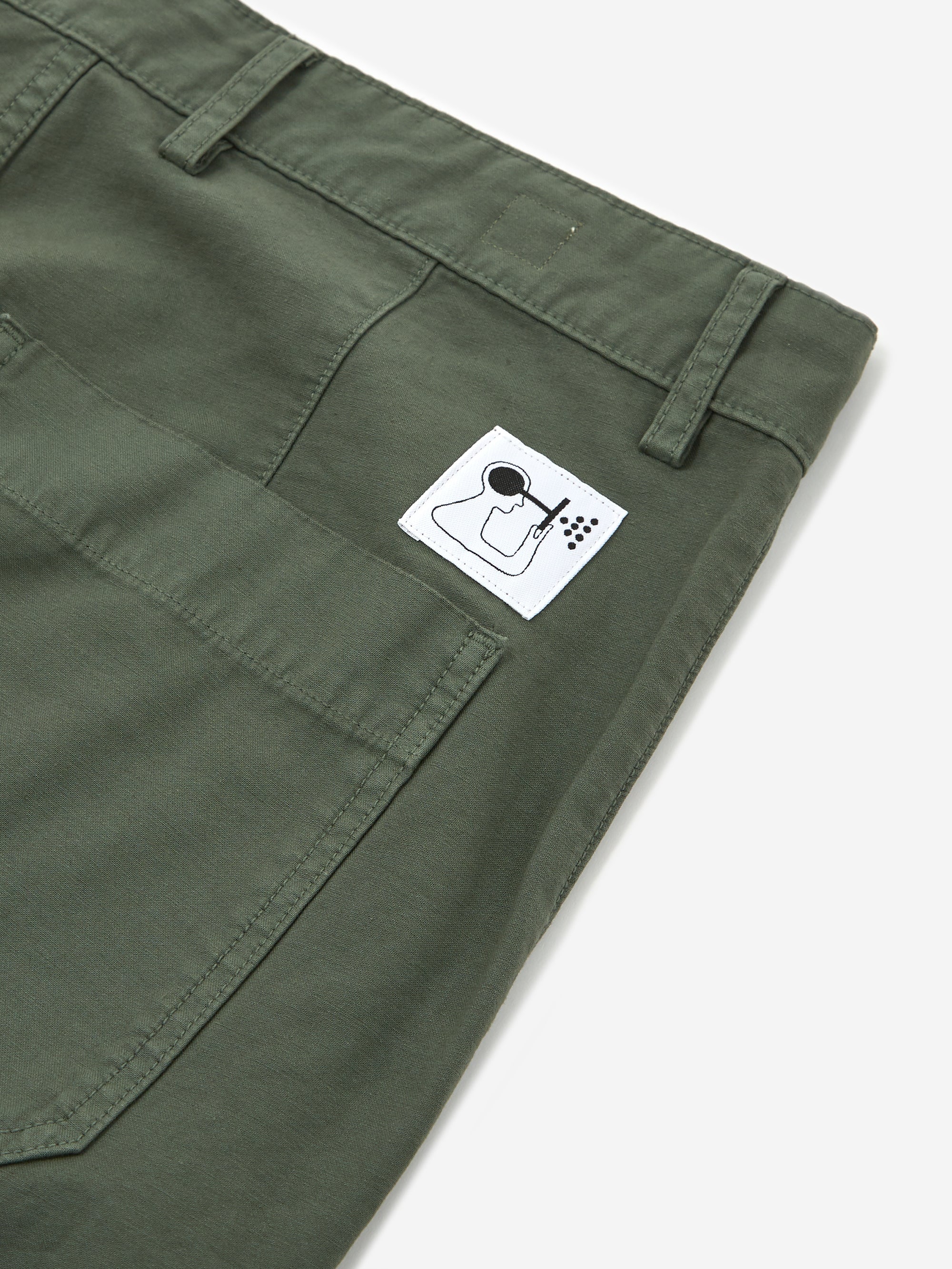 Norse Projects x Geoff McFetridge Lukas Backsatin Trouser - Thyme Green - Image 5
