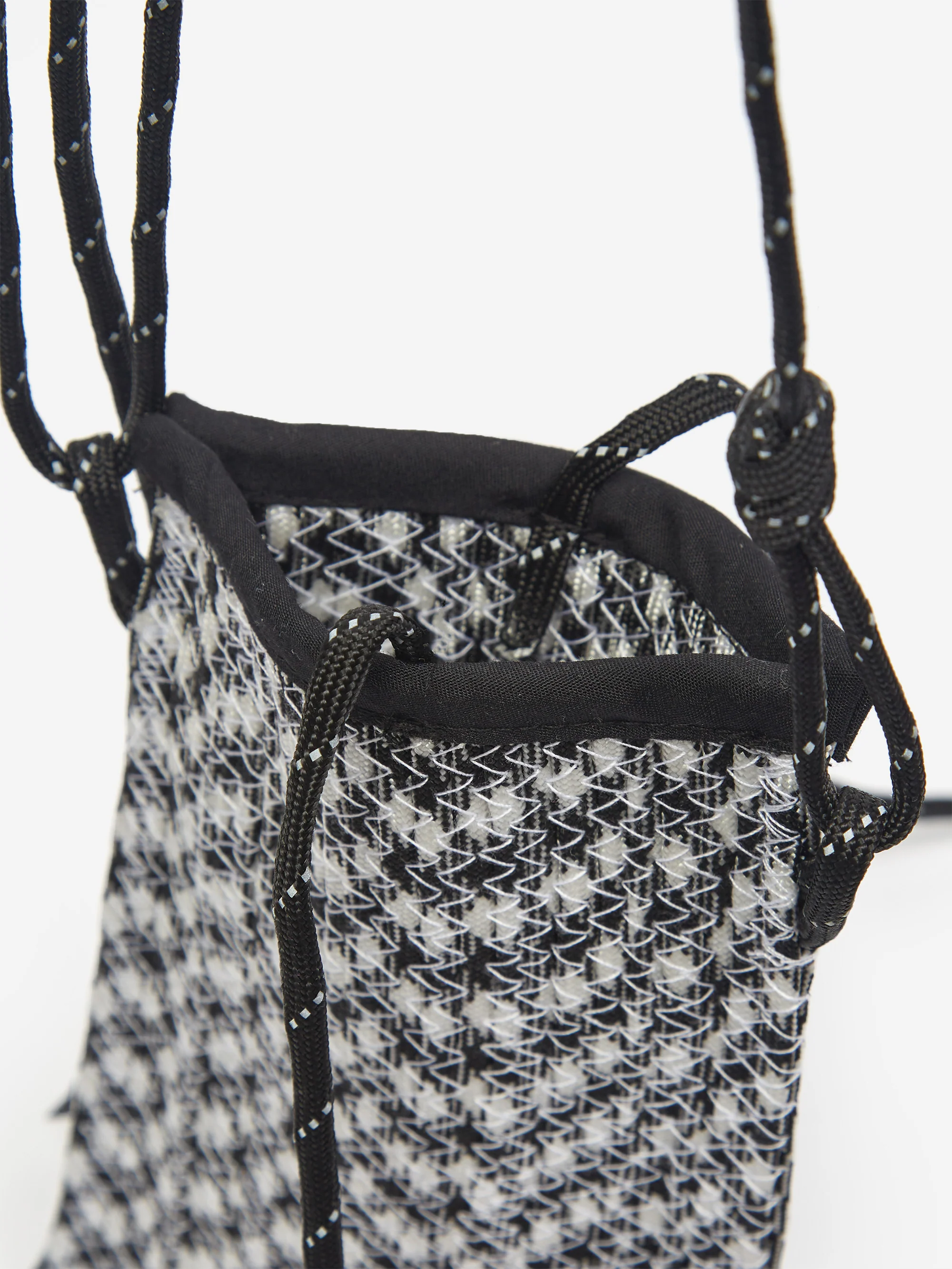 NOTS Handmade Phone Sling Bag With Carabiner - Black/White - Image 4