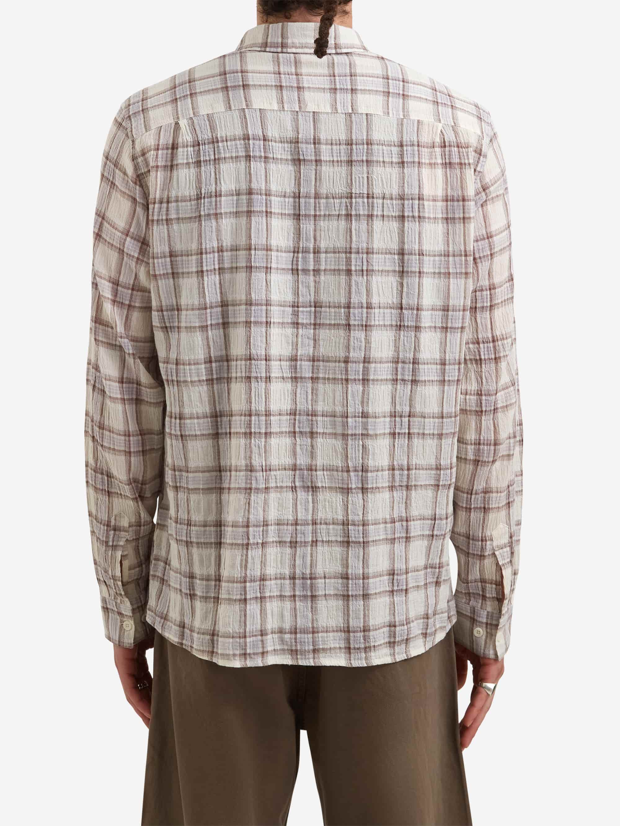 Observe Seersucker Plaid Shirt - Brown Blue - Image 6