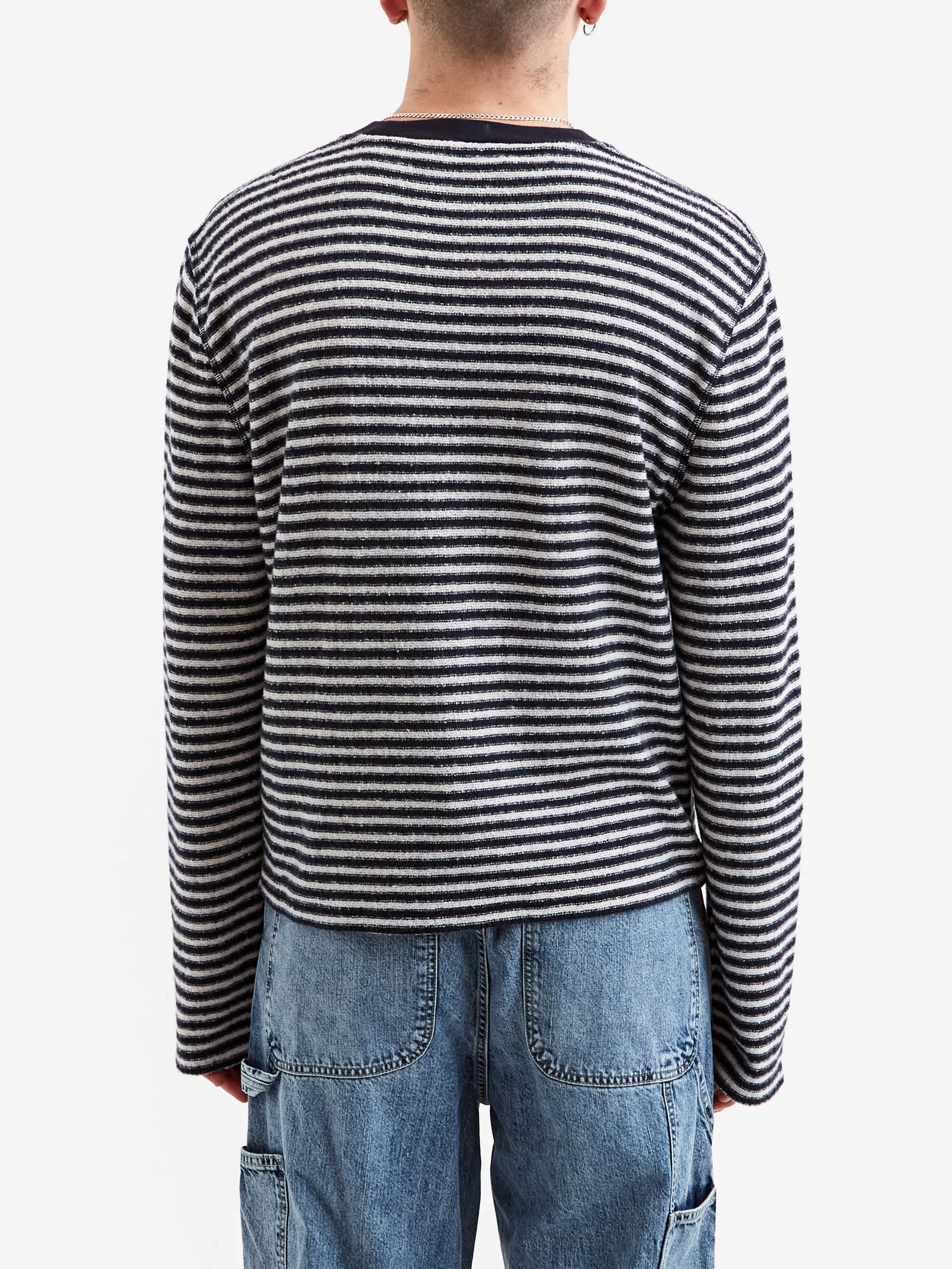 Our Legacy Artist Roundneck - Malaga Striped Brushed Cotton - Image 6