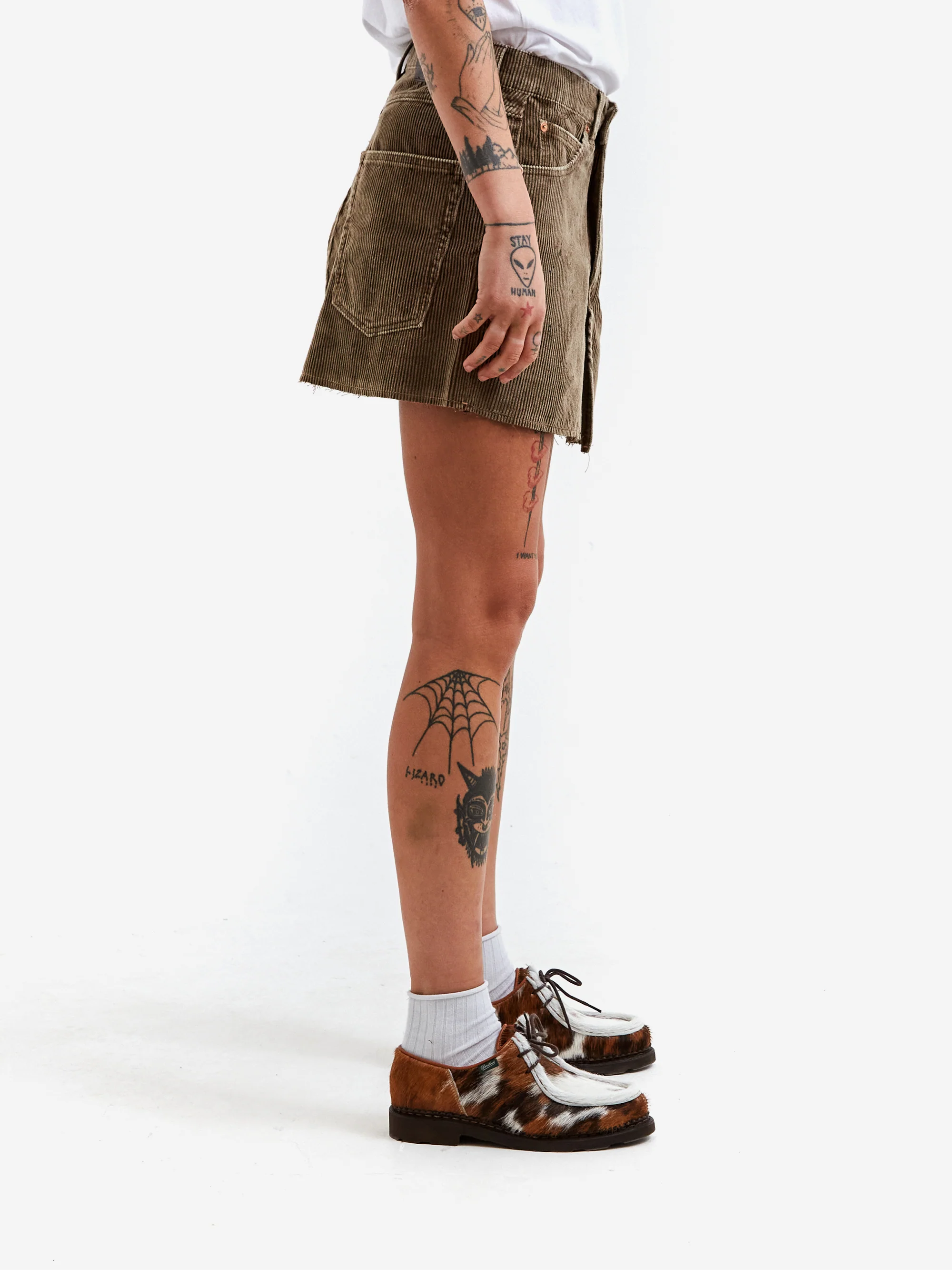 Our Legacy Cover Skirt - Brown Enzyme Splatter Cord - Image 2