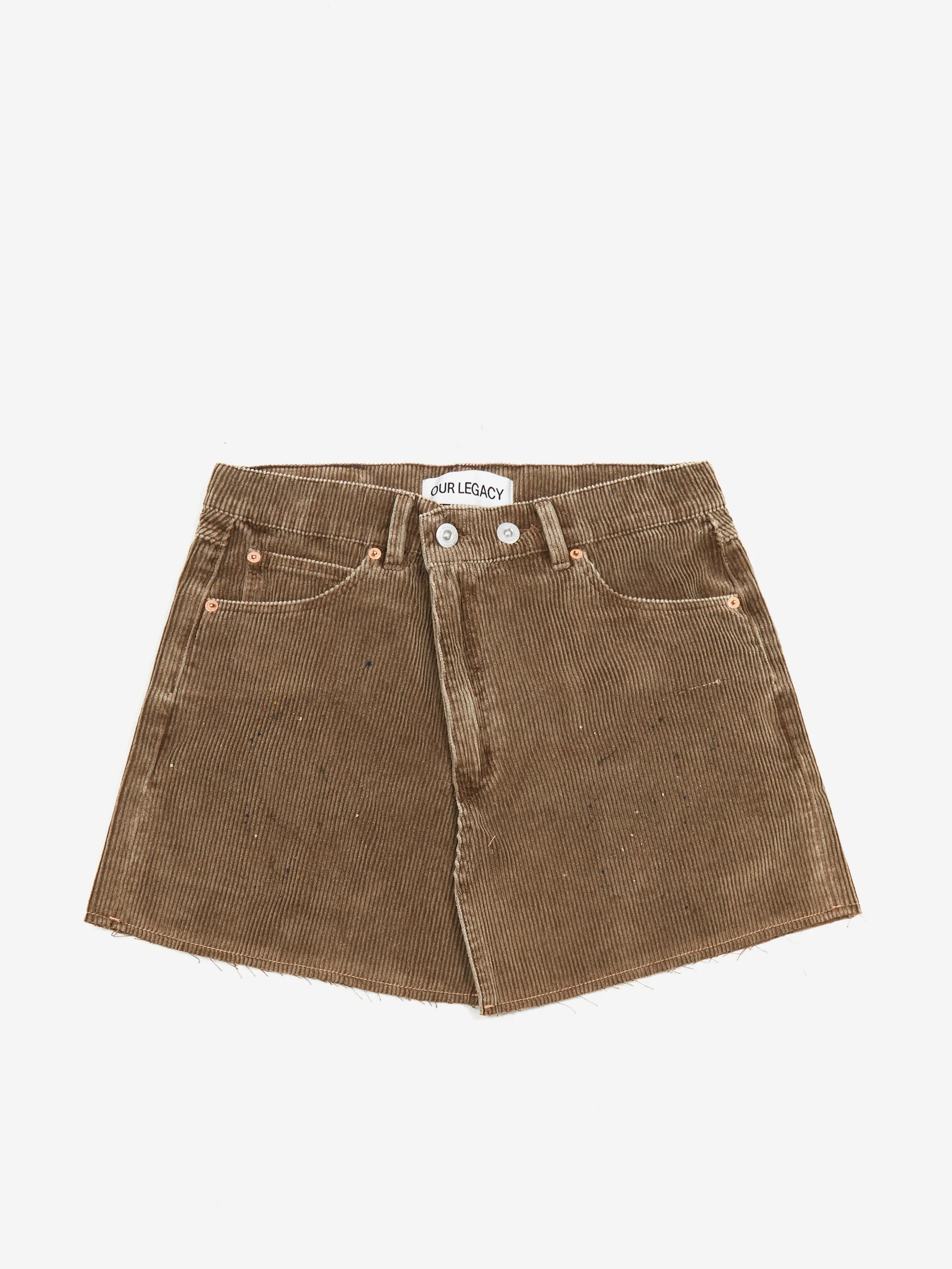 Our Legacy Cover Skirt - Brown Enzyme Splatter Cord - Image 4