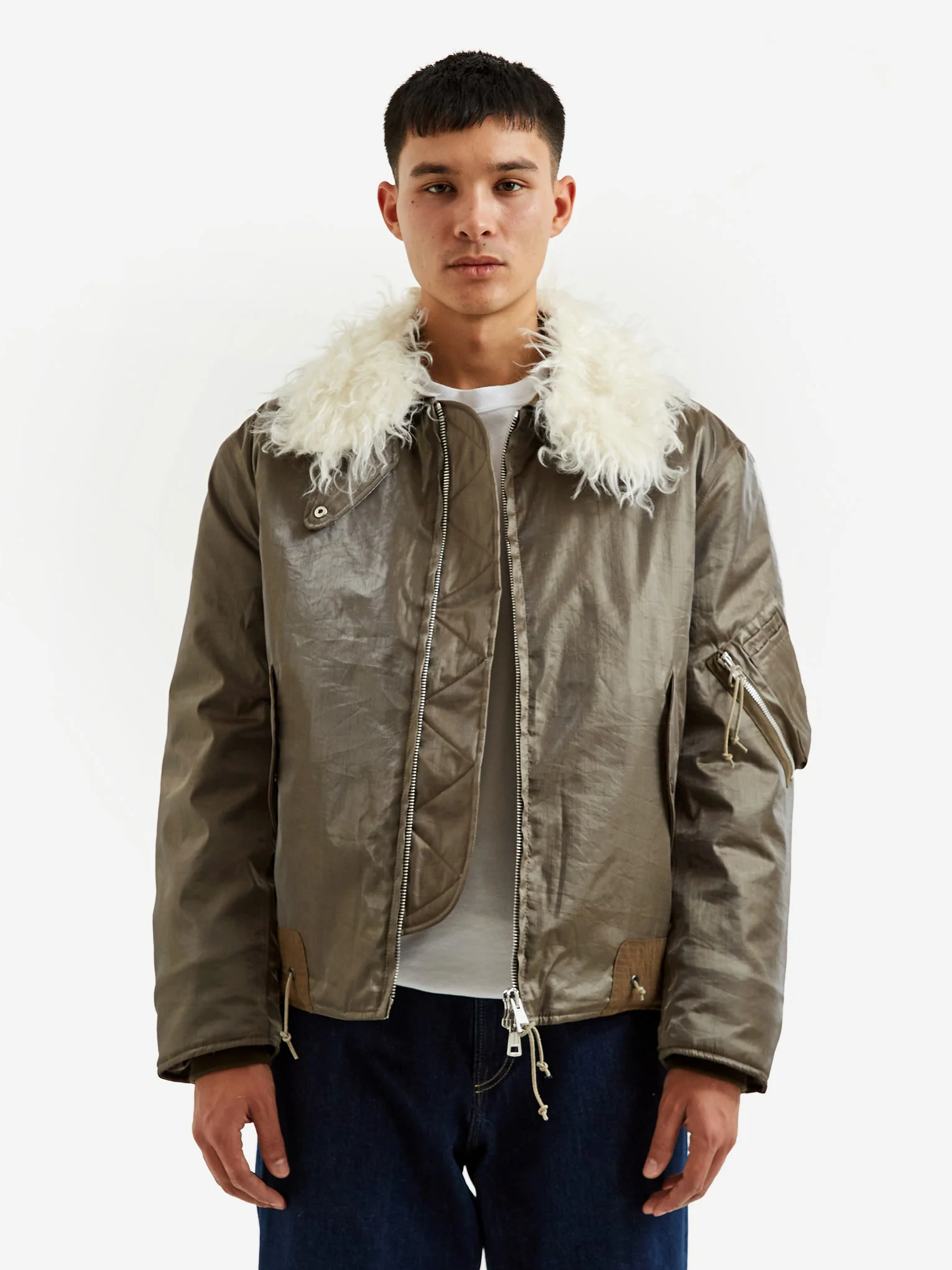 Our Legacy Glyptodon Bomber - Army Green Shimmer Tech - Image 14