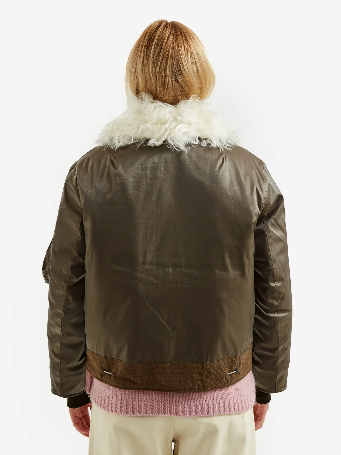 Our Legacy Glyptodon Bomber W - Army Green Shimmer Tech - Image 4