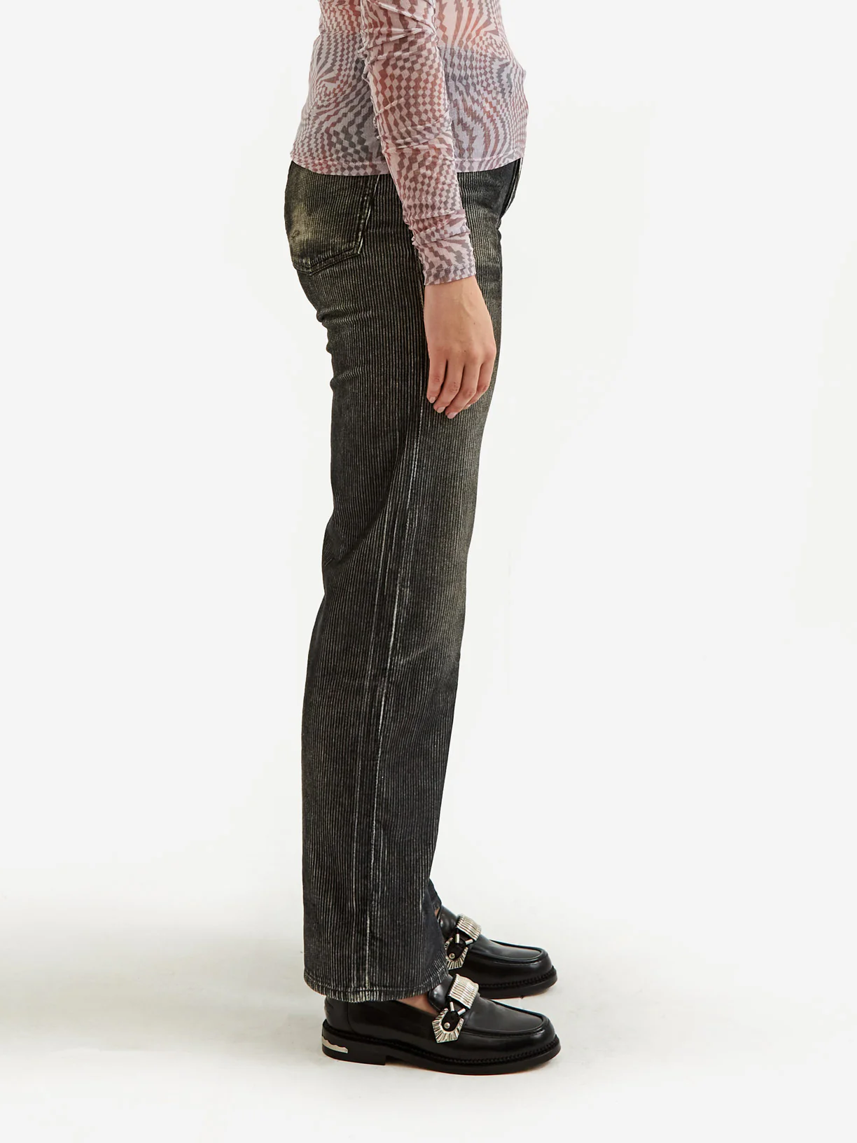 Our Legacy Linear Cut Cord Trouser - Digital Dark - Image 2