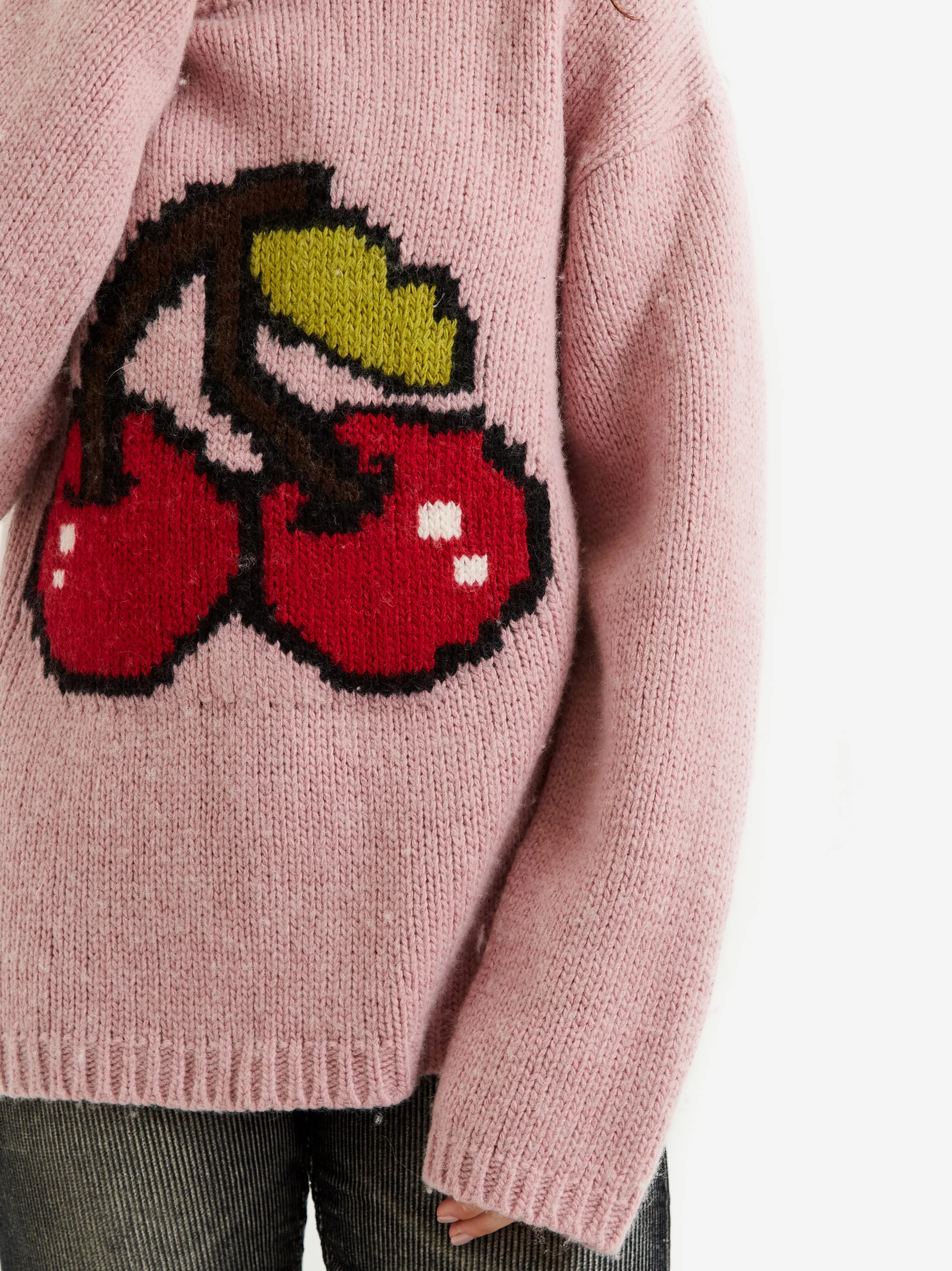 Our Legacy Sonar Roundneck W - Candyfloss Cherry Acrylic - Image 3