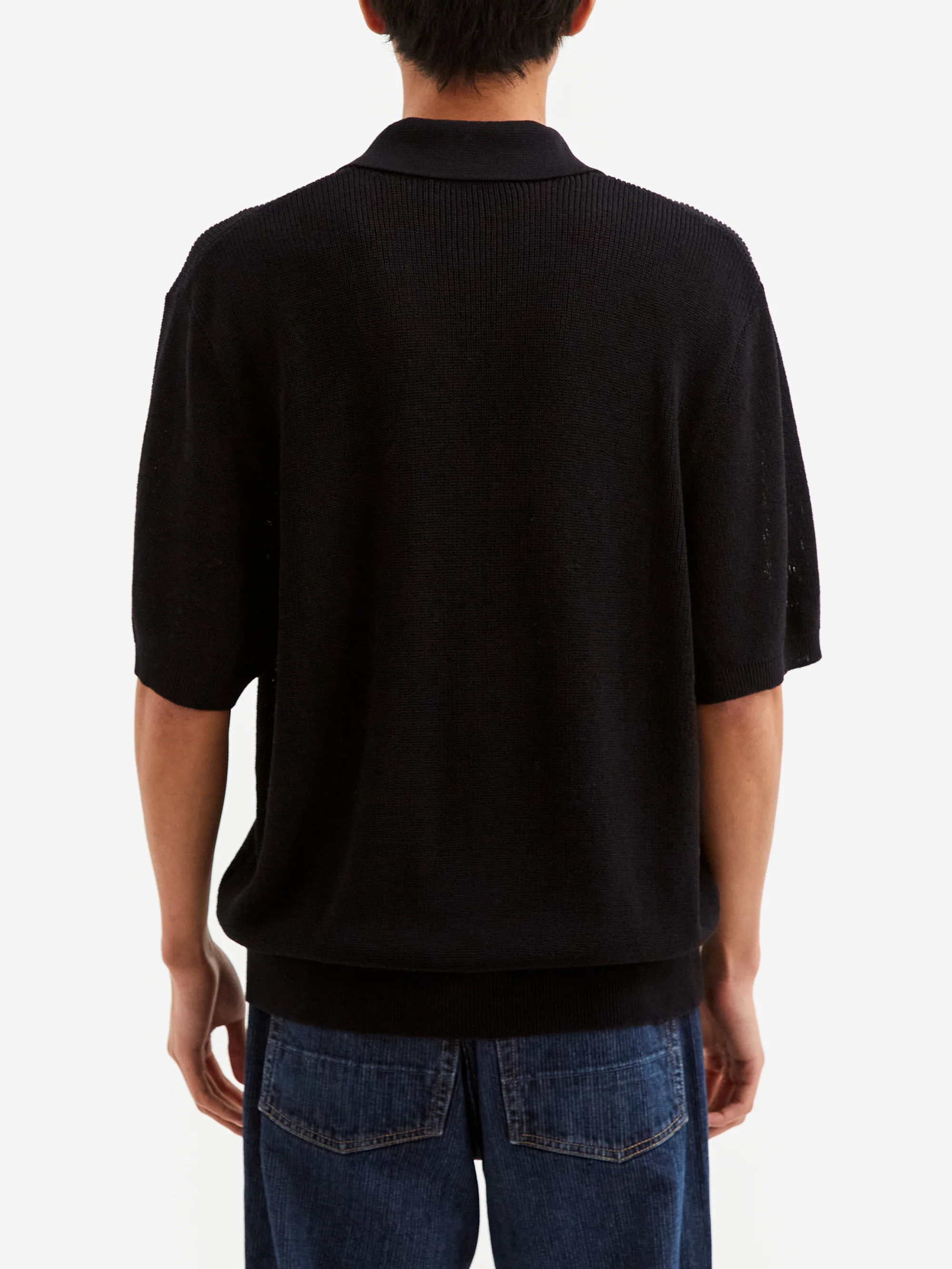 Our Legacy Traditional Polo - Shadow Black Crispy Cotton - Image 6