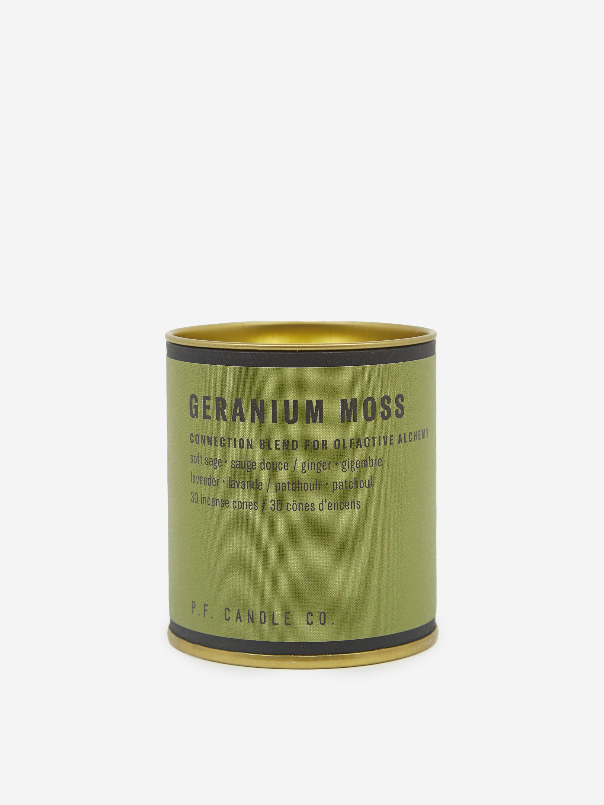 P.F. Candle Geranium Moss 30 Cone Incense