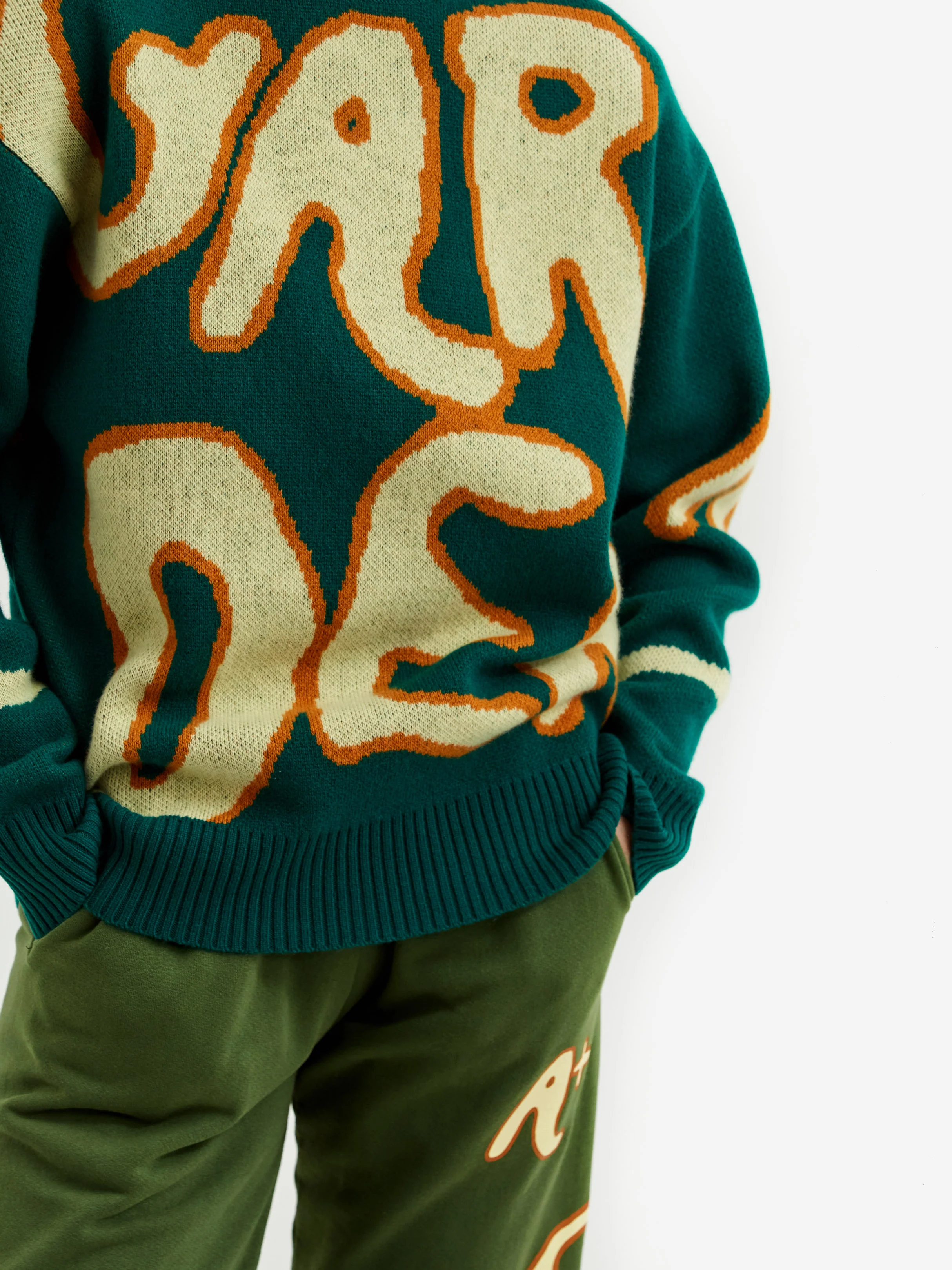 PAM A Positive Message Community Garden Knitted Crewneck W - Botanical Green - Image 3