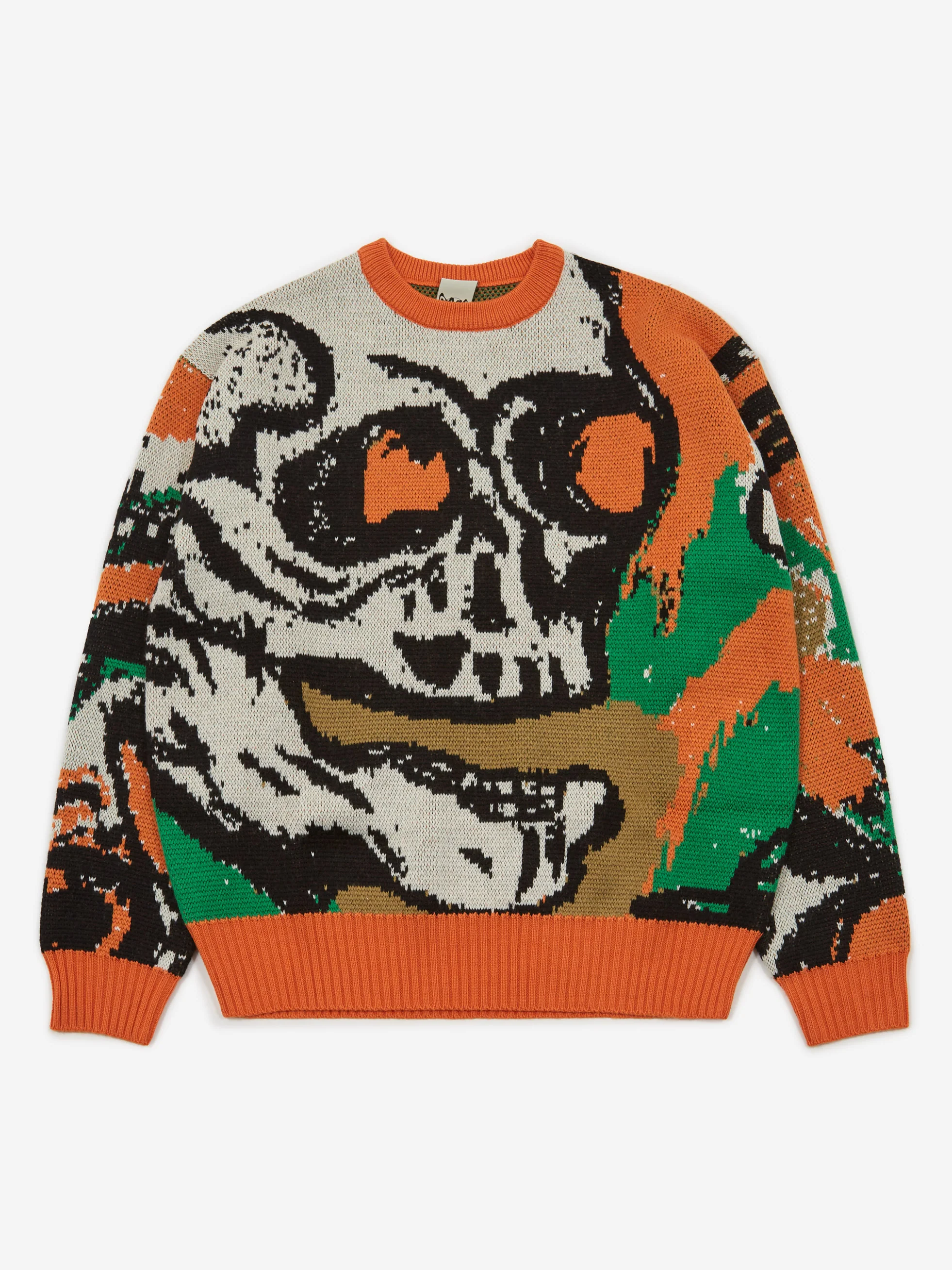 PAM Perks And Mini Josh Smith Skull Crew Neck Knit - Firecracker