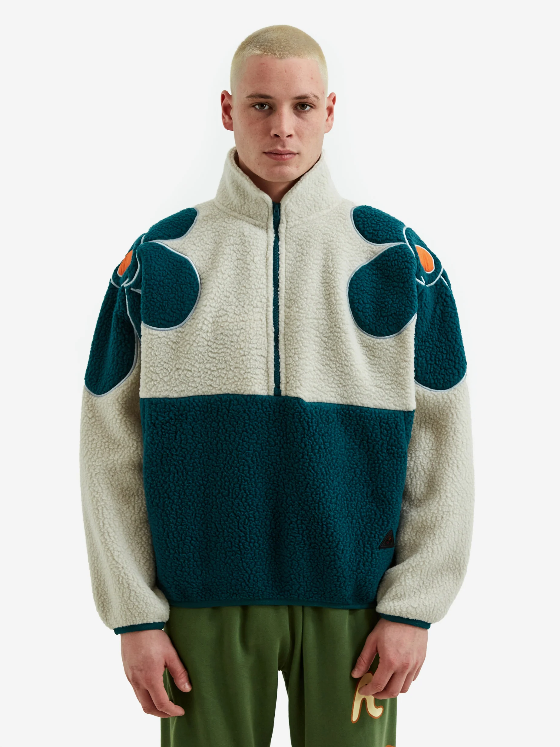 PAM Perks And Mini Mirage 1/2 Zip Recycled Shearling Anorak - North Sea Fog - Image 2