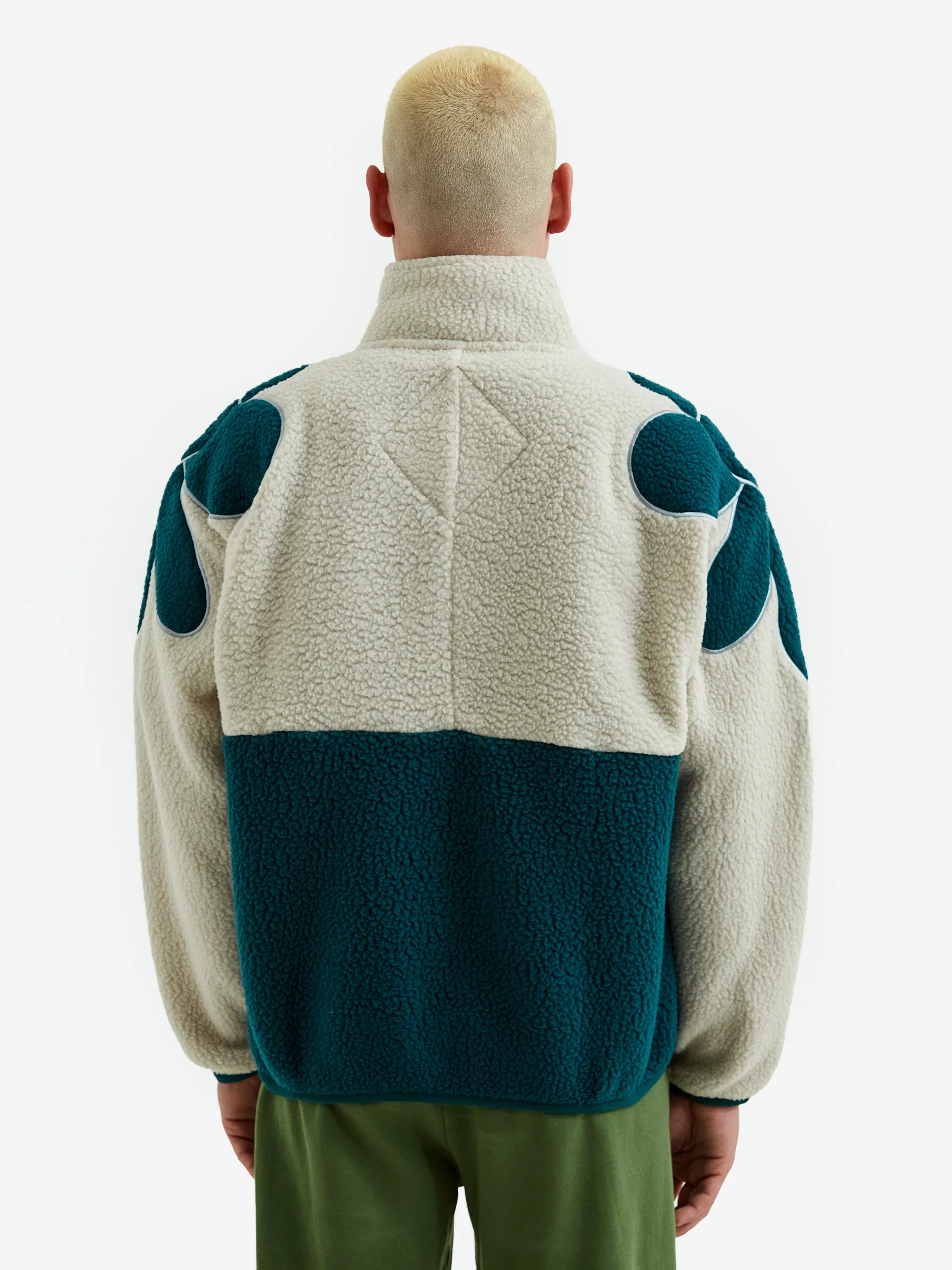 PAM Perks And Mini Mirage 1/2 Zip Recycled Shearling Anorak - North Sea Fog - Image 7