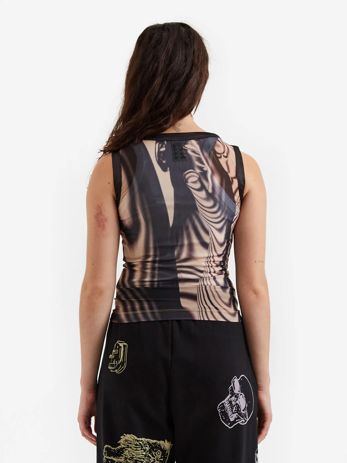 PAM Perks And Mini Moire Boat Crew Neck Mesh Tank - Moire - Image 4