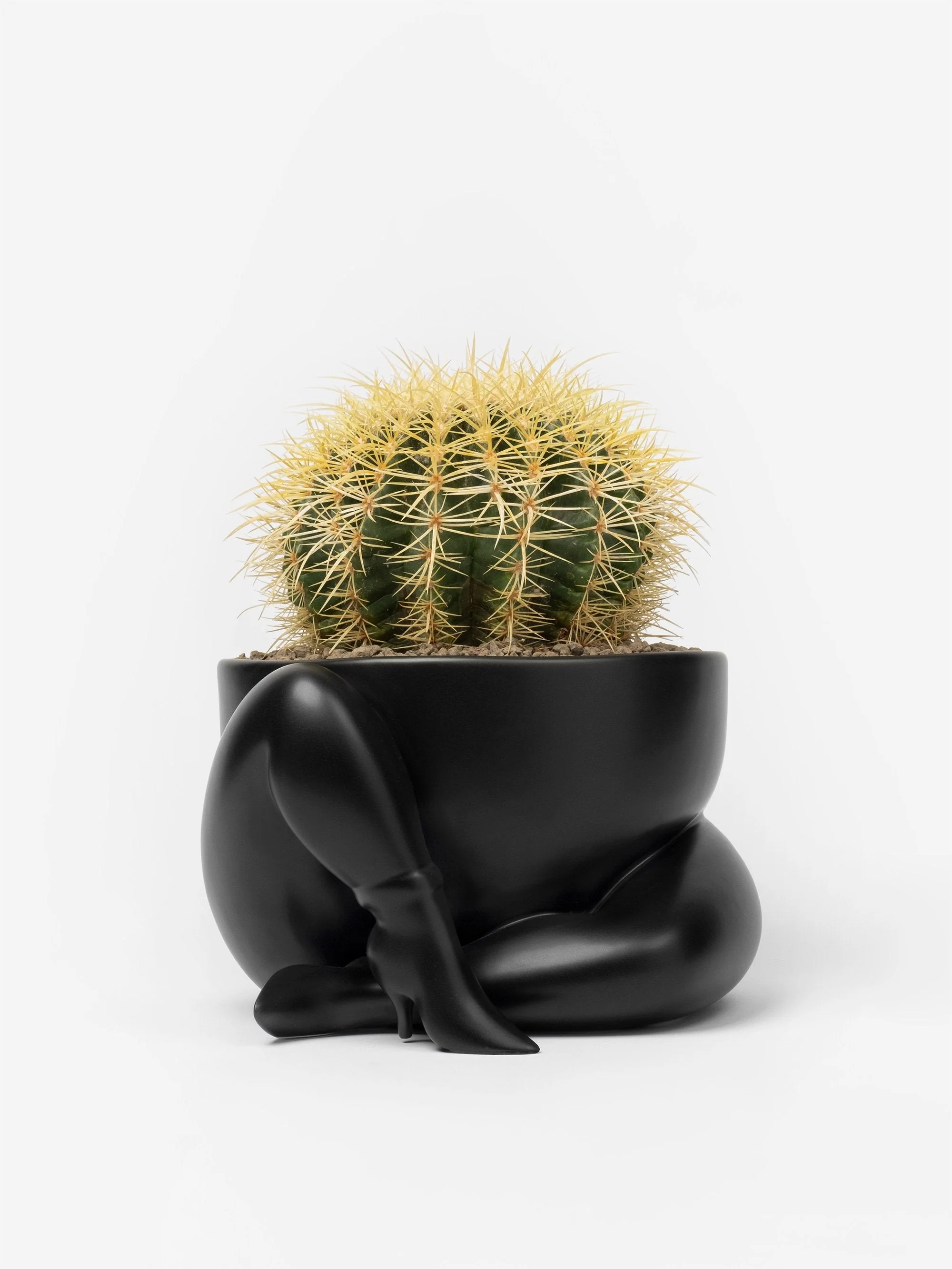 Parra A High Heeled Two Legged Planter - Black