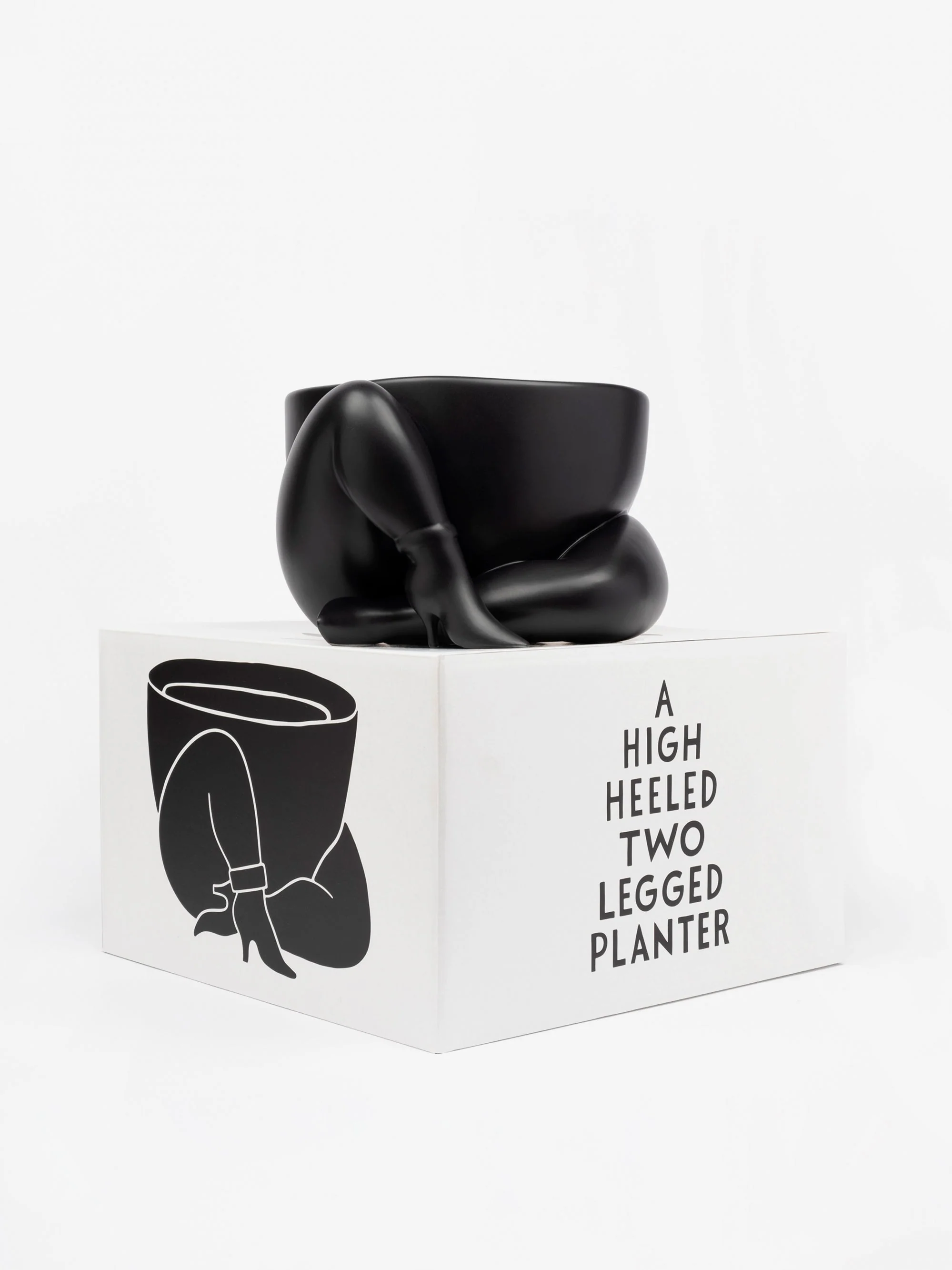 Parra A High Heeled Two Legged Planter - Black - Image 6