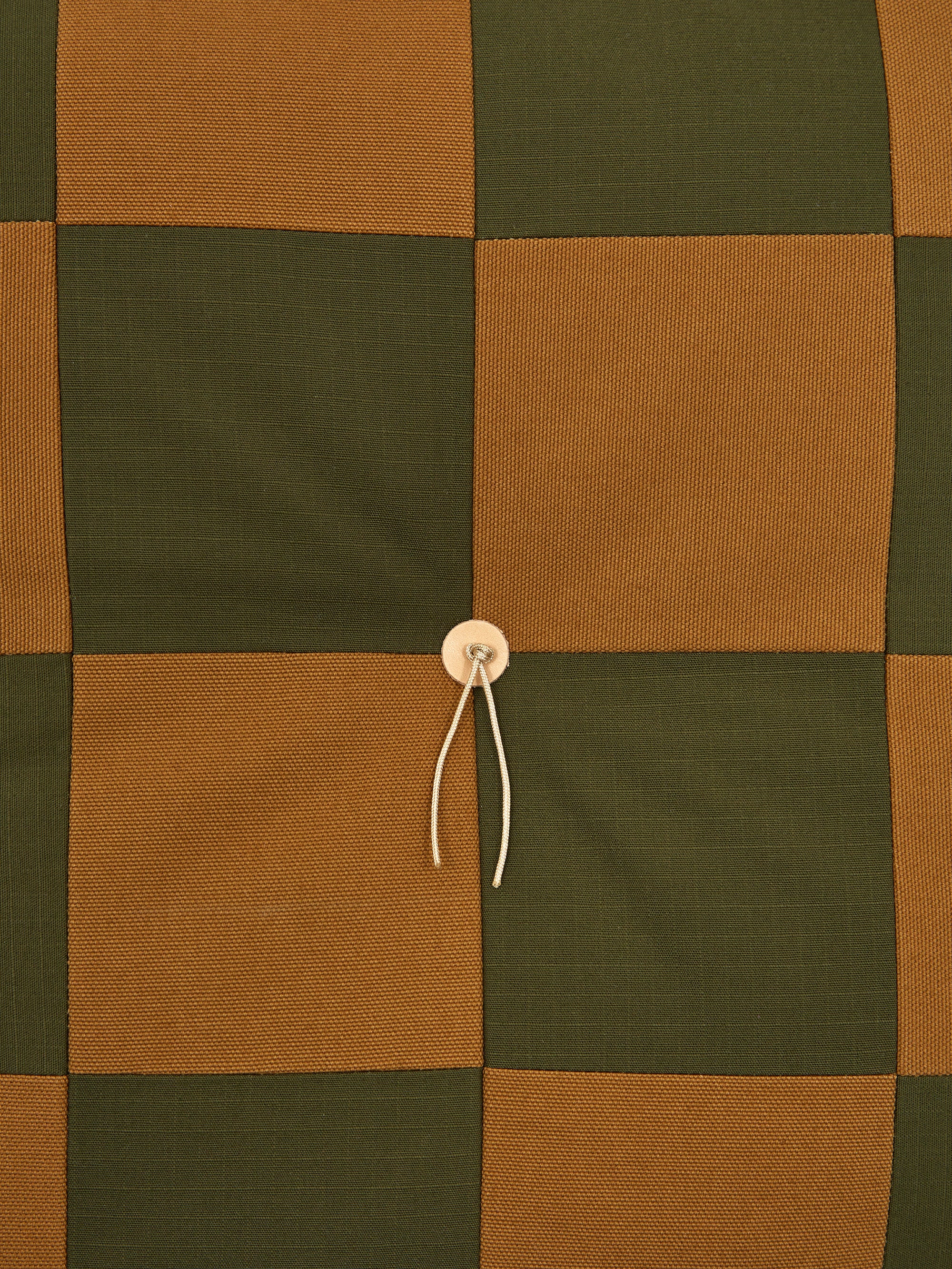 Peace Cabin Checkerboard Floor Cushion - Brown/Olive - Image 3