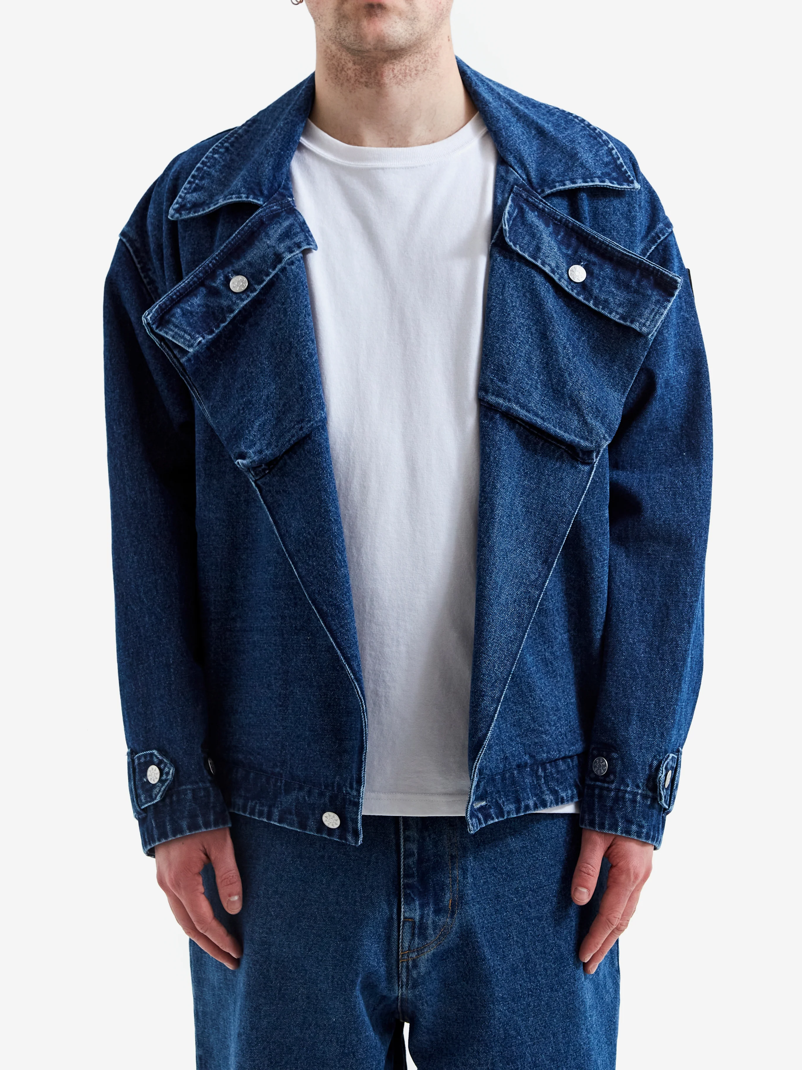Phingerin Denim Twin Short Coat - Blue - Image 2