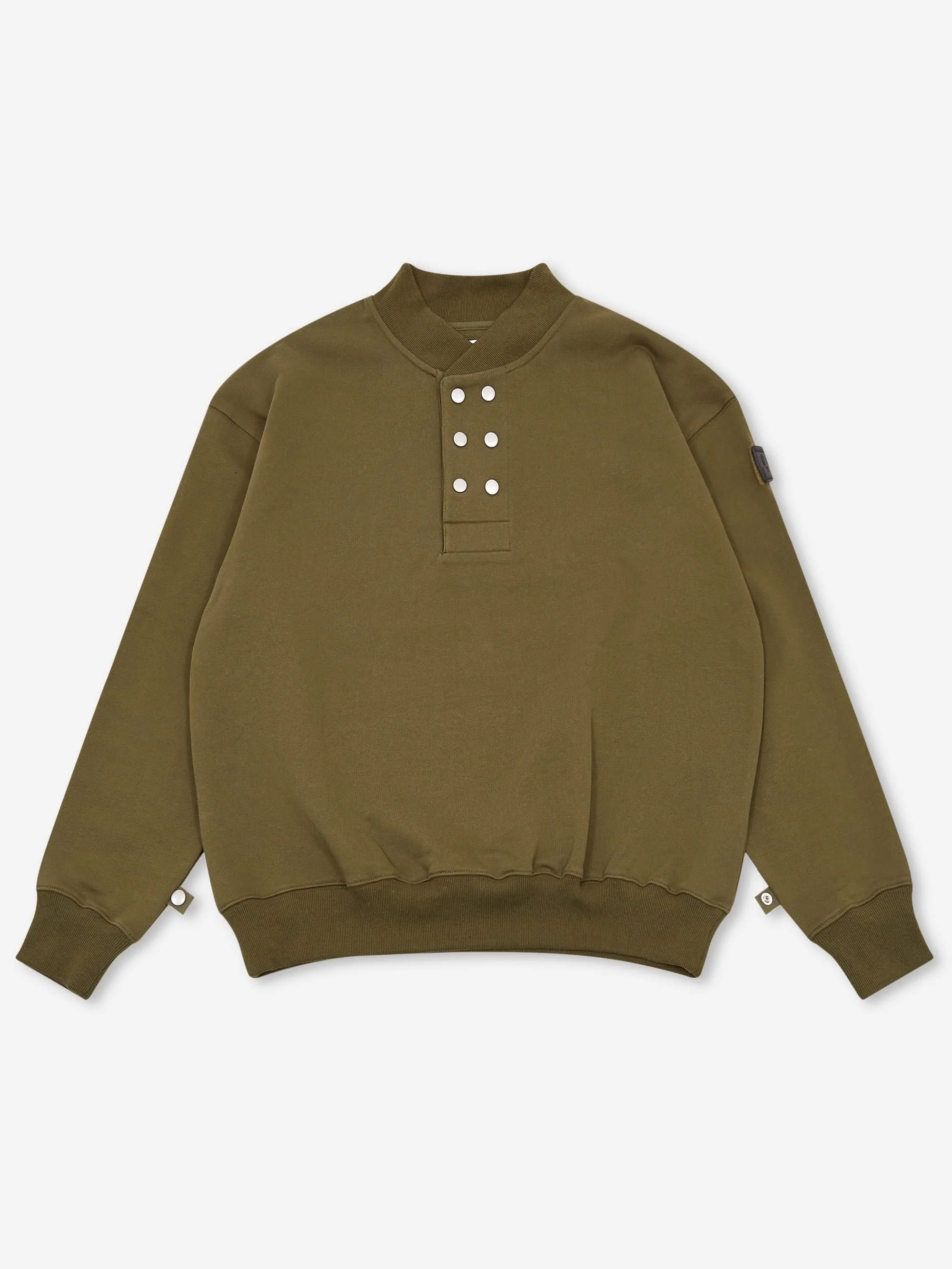 Phingerin Double Henley Sweatshirt - Olive Drab