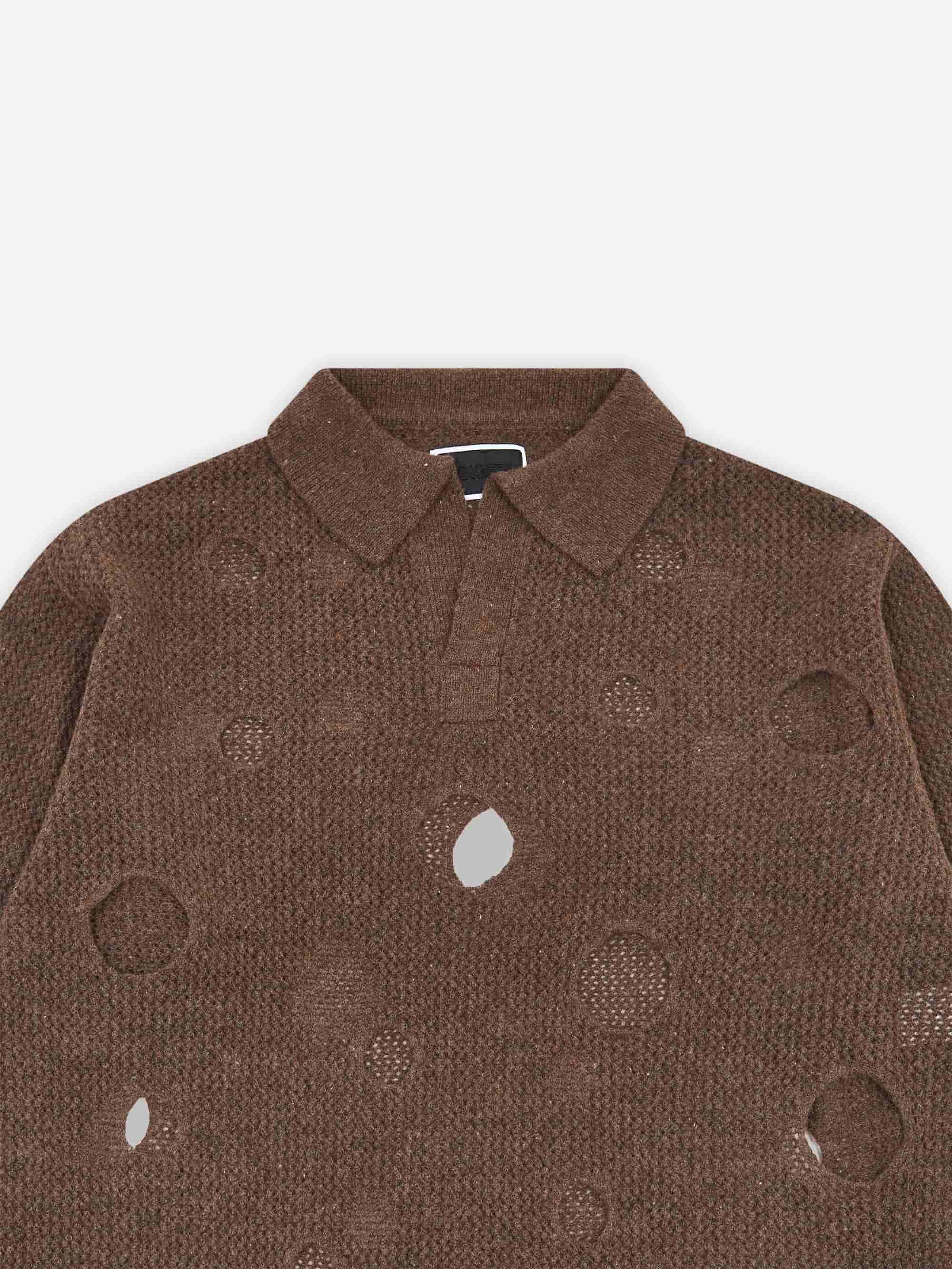 Phingerin Hole Knit Skipper - Brown - Image 2