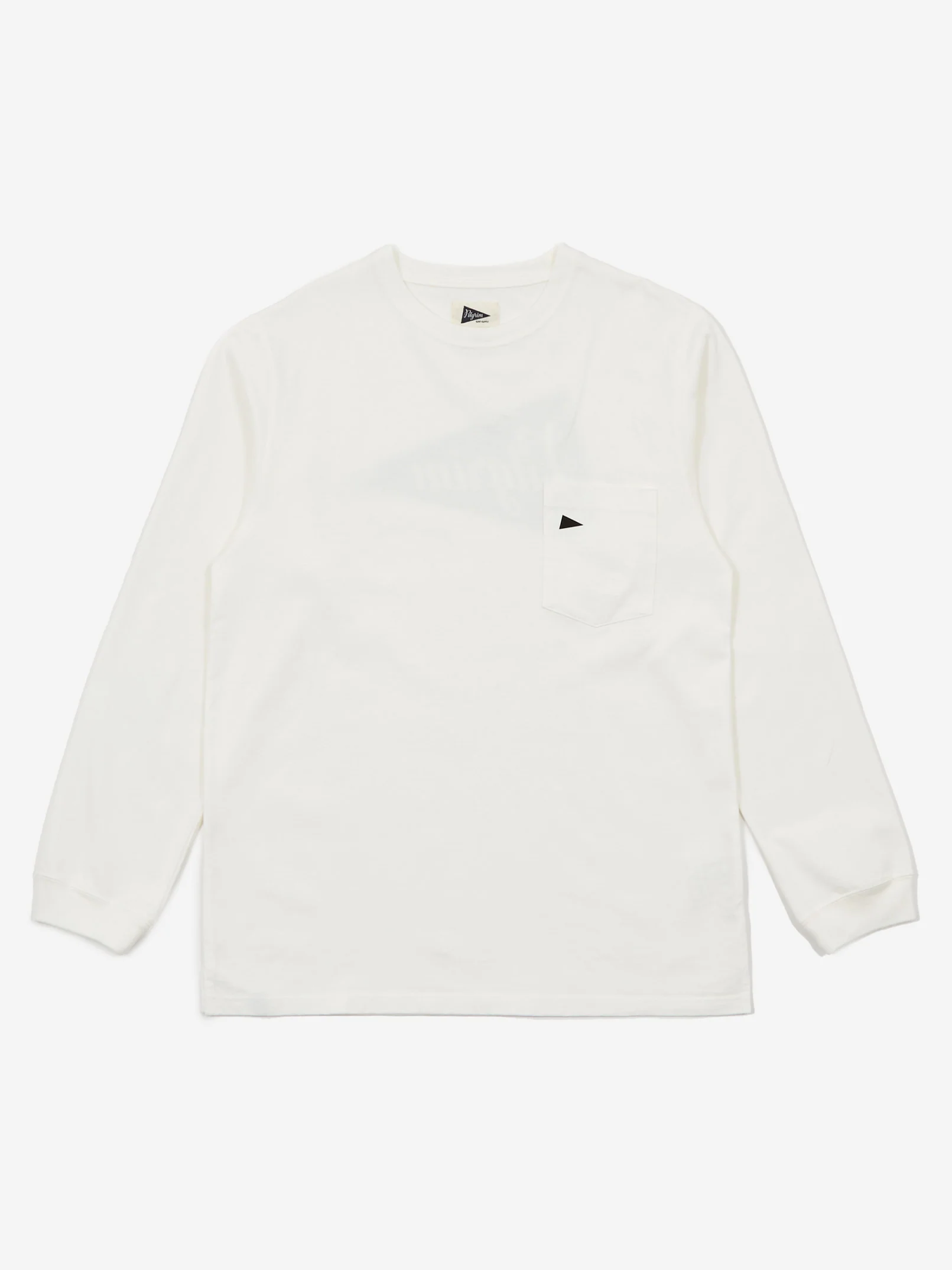 Pilgrim Surf + Supply Longsleeve Team Pocket Tee - White/Black
