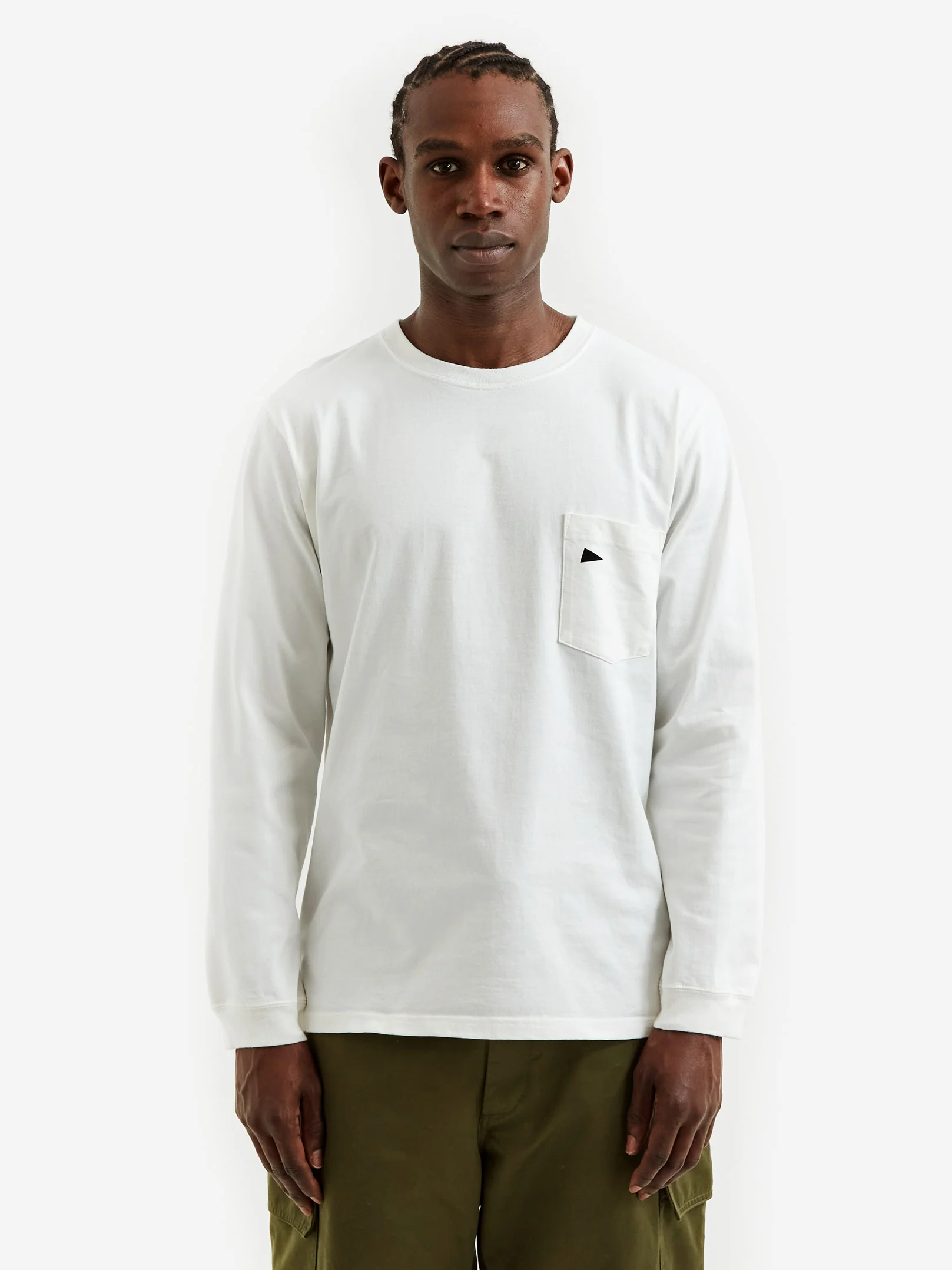 Pilgrim Surf + Supply Longsleeve Team Pocket Tee - White/Black - Image 8