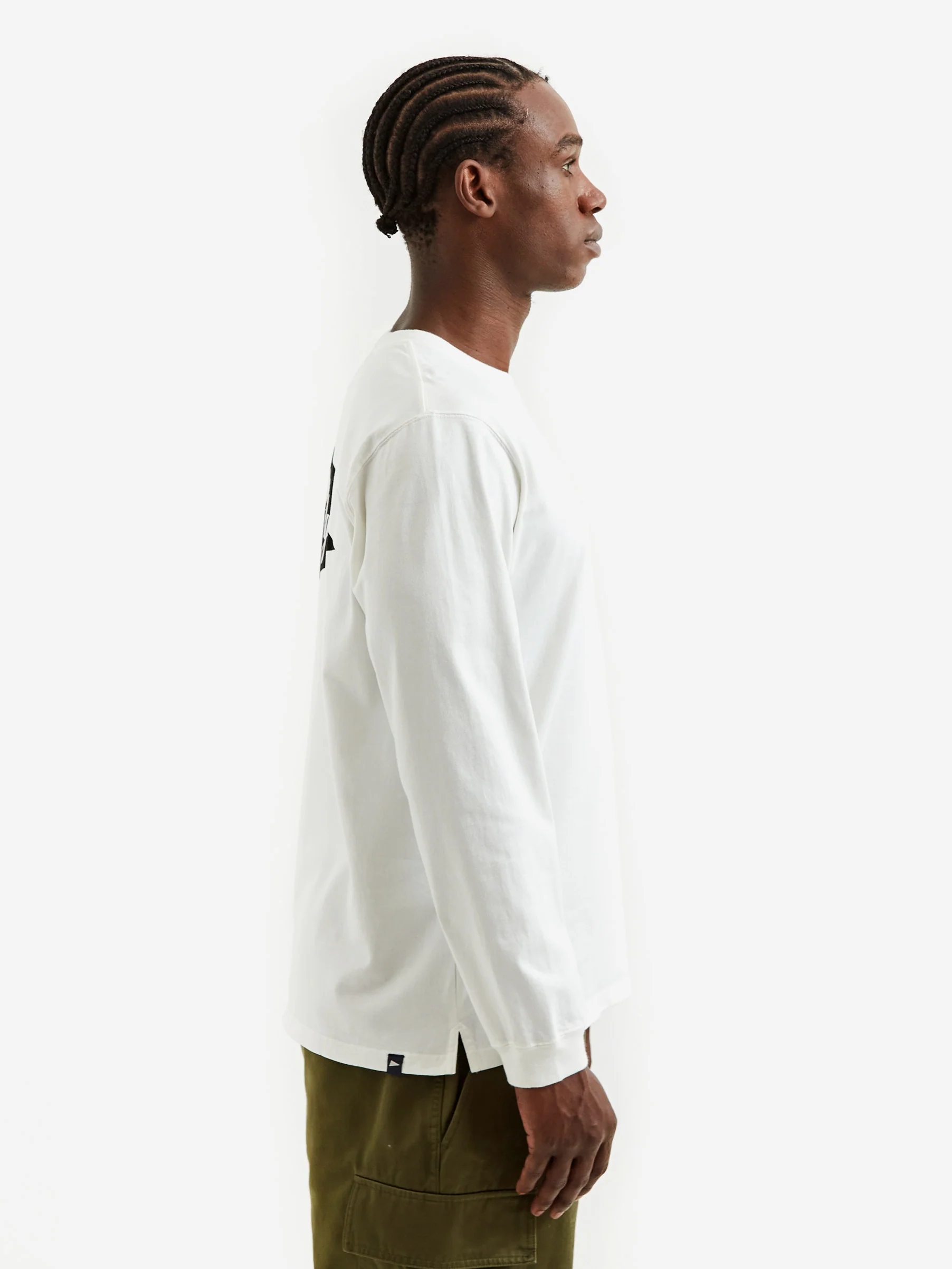 Pilgrim Surf + Supply Longsleeve Team Pocket Tee - White/Black - Image 9