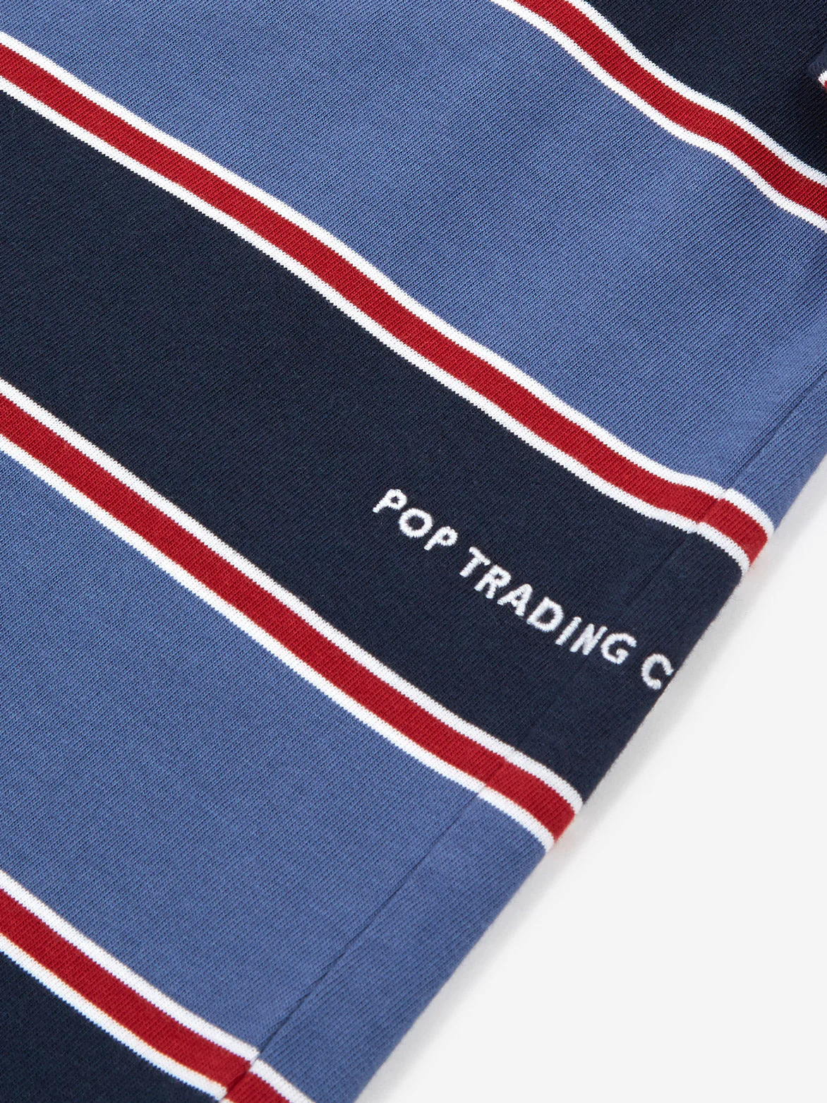 Pop Trading Company Striped Logo Long Sleeve T-Shirt - Coastal Fjord - Image 4