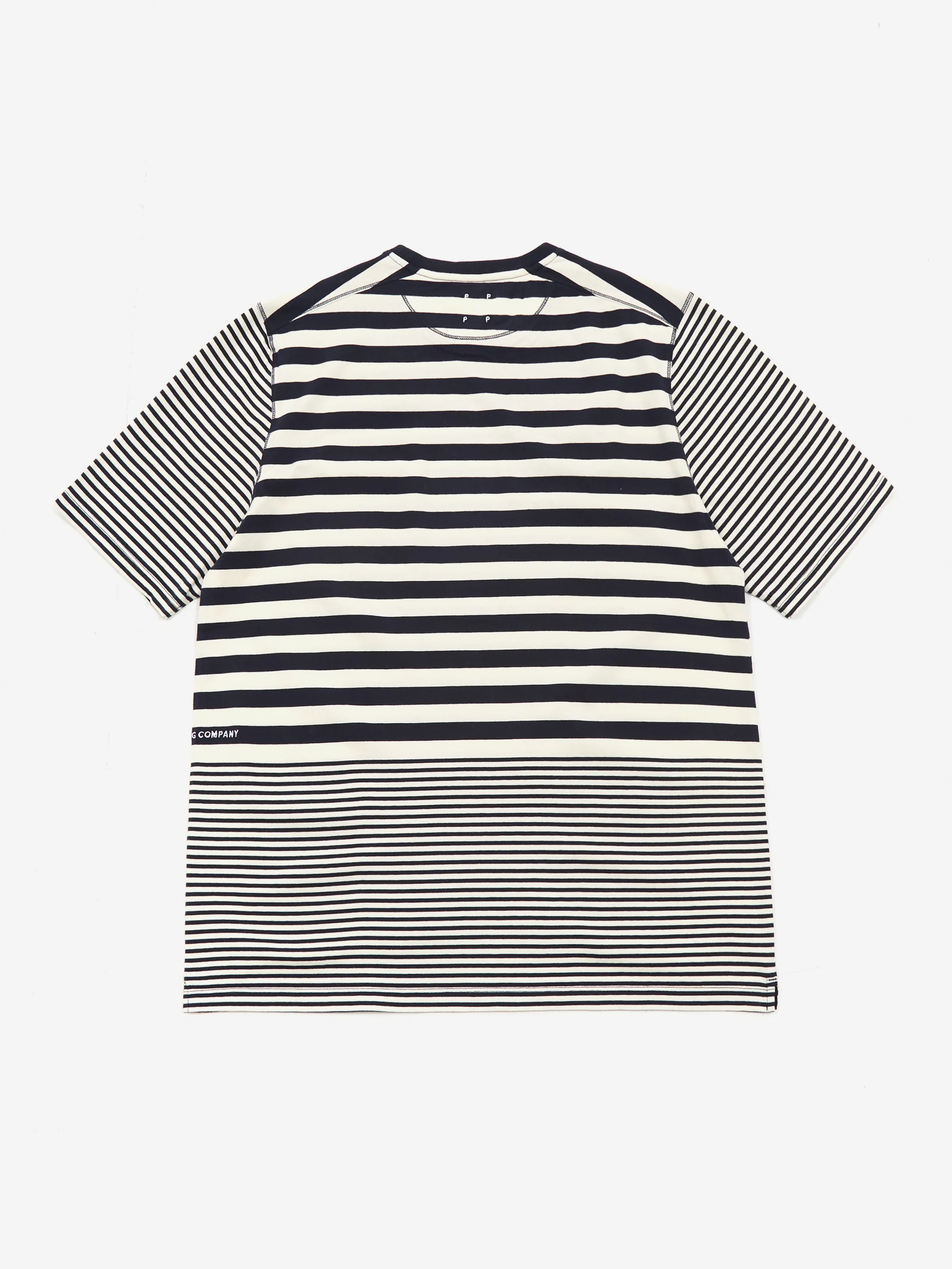 Pop Trading Company Striped Pocket T-Shirt - Navy/Off White - Image 4