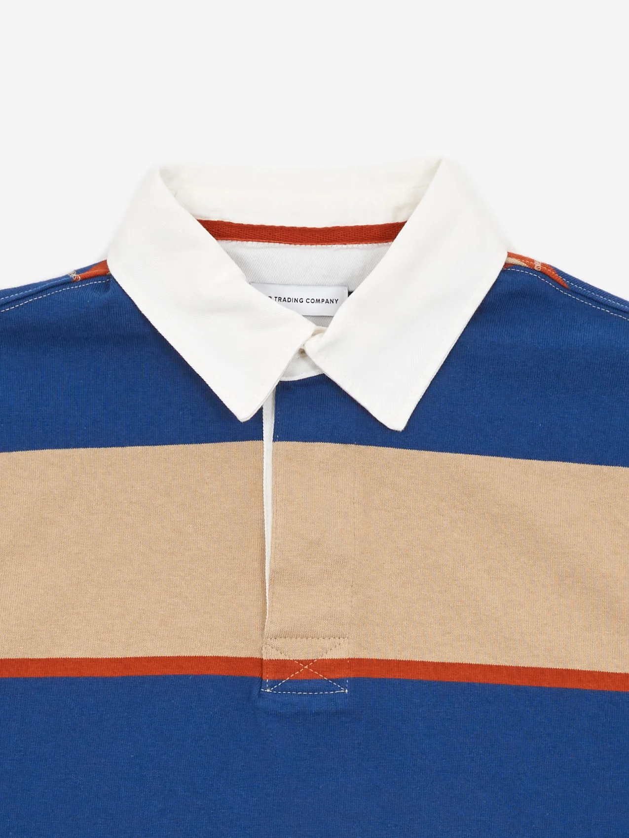 Pop Trading Company Striped Rugby Polo - Off-White - Image 2