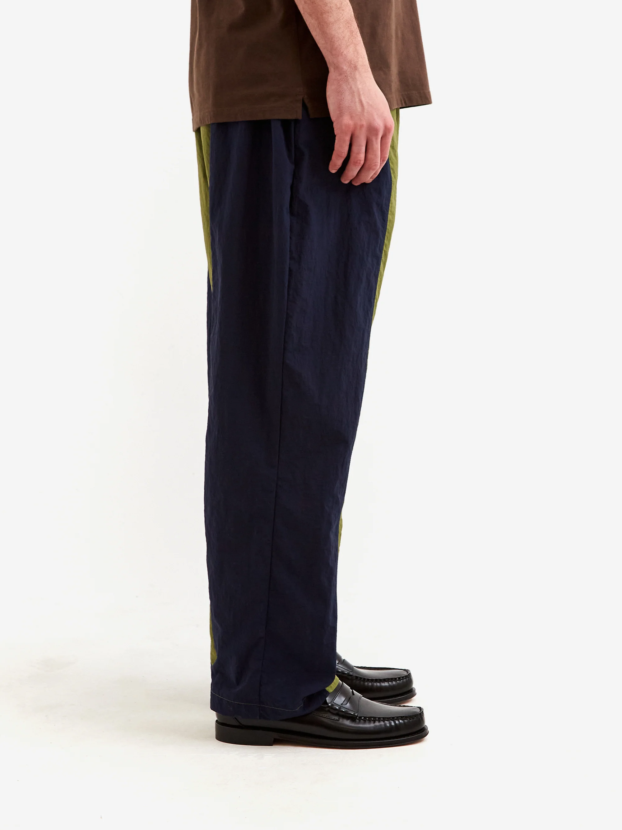 Pop Trading Company Two Tone Football Pant - Loden Green/Navy - Image 5
