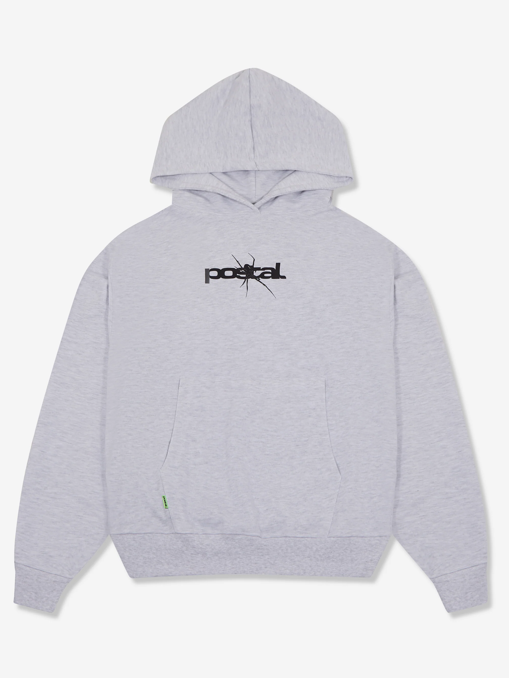 Postal Spider Print Hoodie - Marl Grey