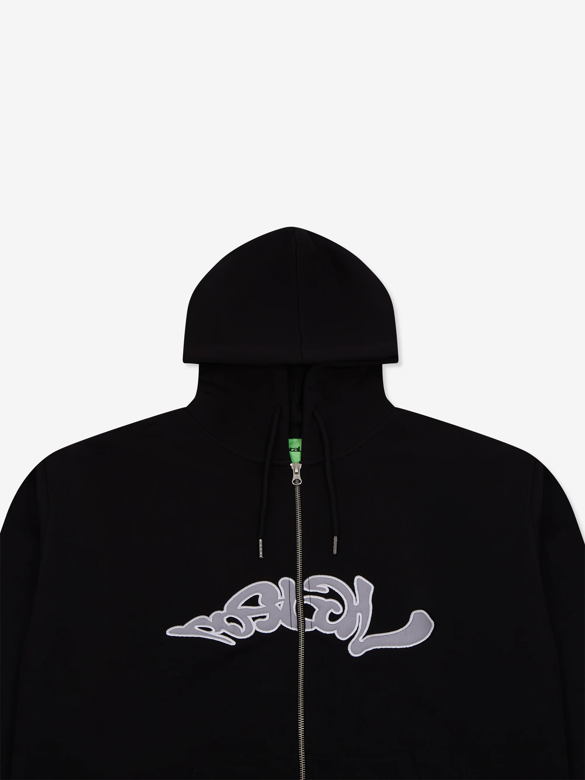 Postal Trip Applique Zip Through Hoodie - Black - Image 2