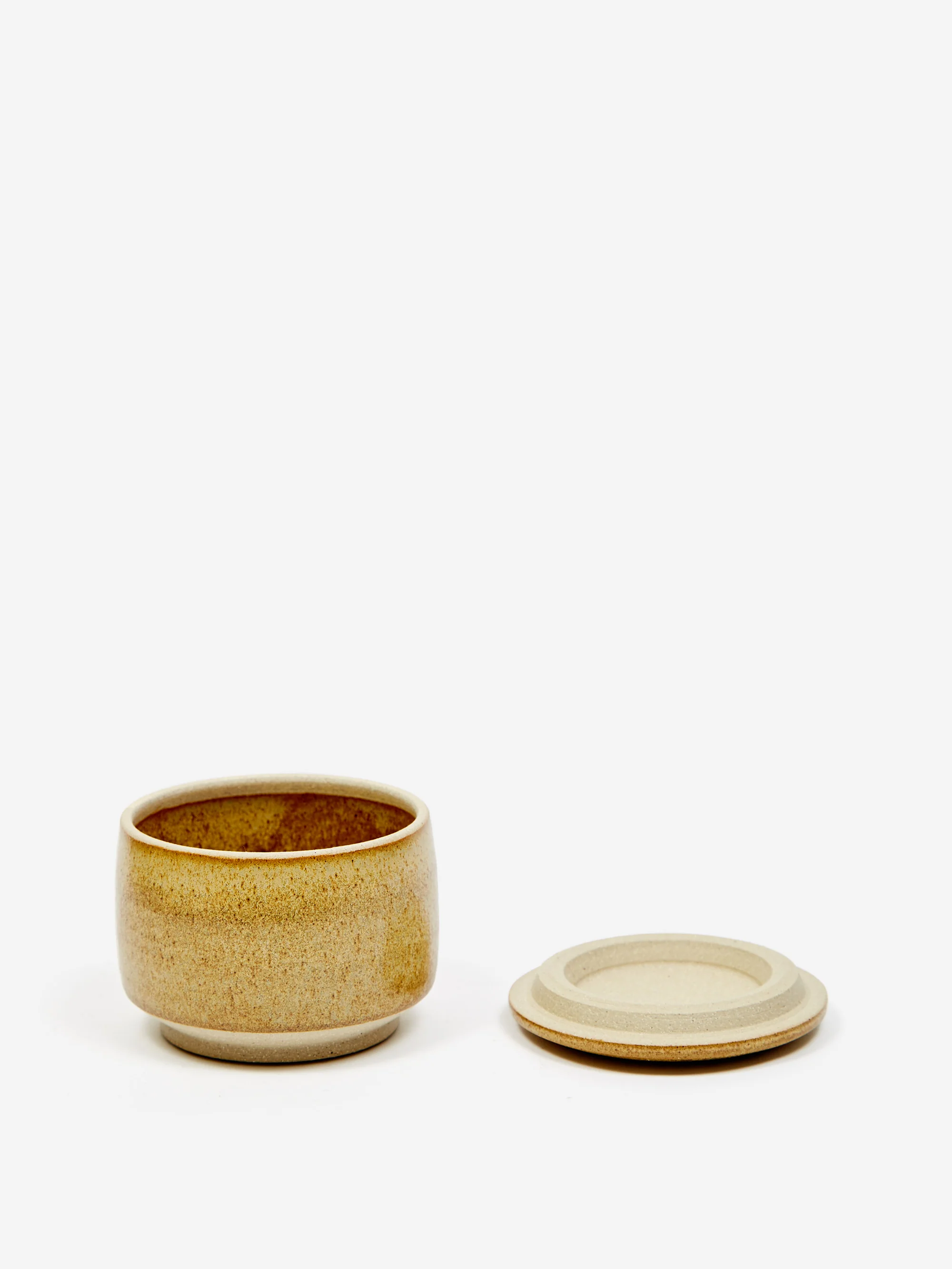 Pottery West Stoneware 250ml Lidded Jar - Ochre - Image 2
