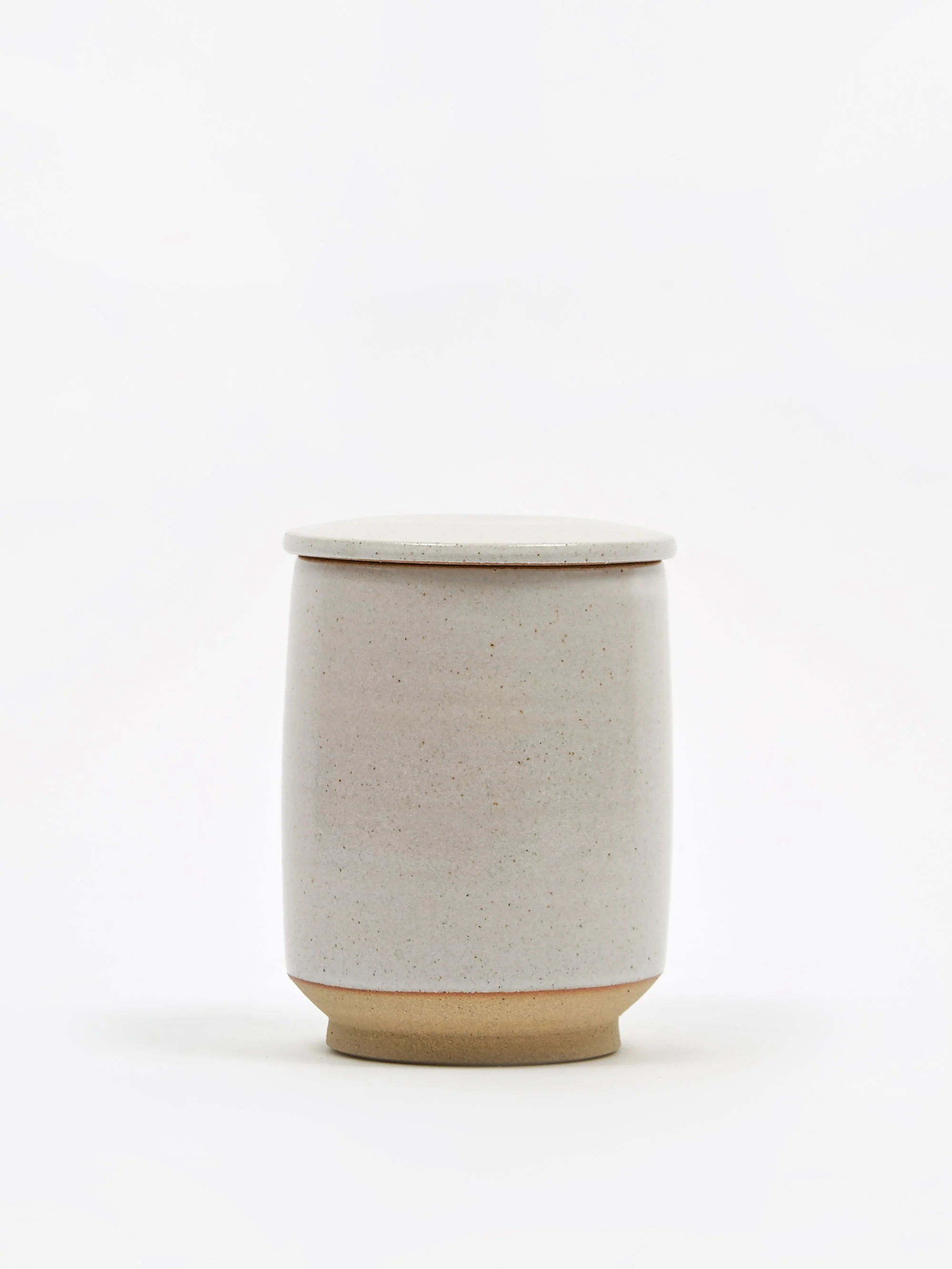 Pottery West Tall Lidded Jar - White
