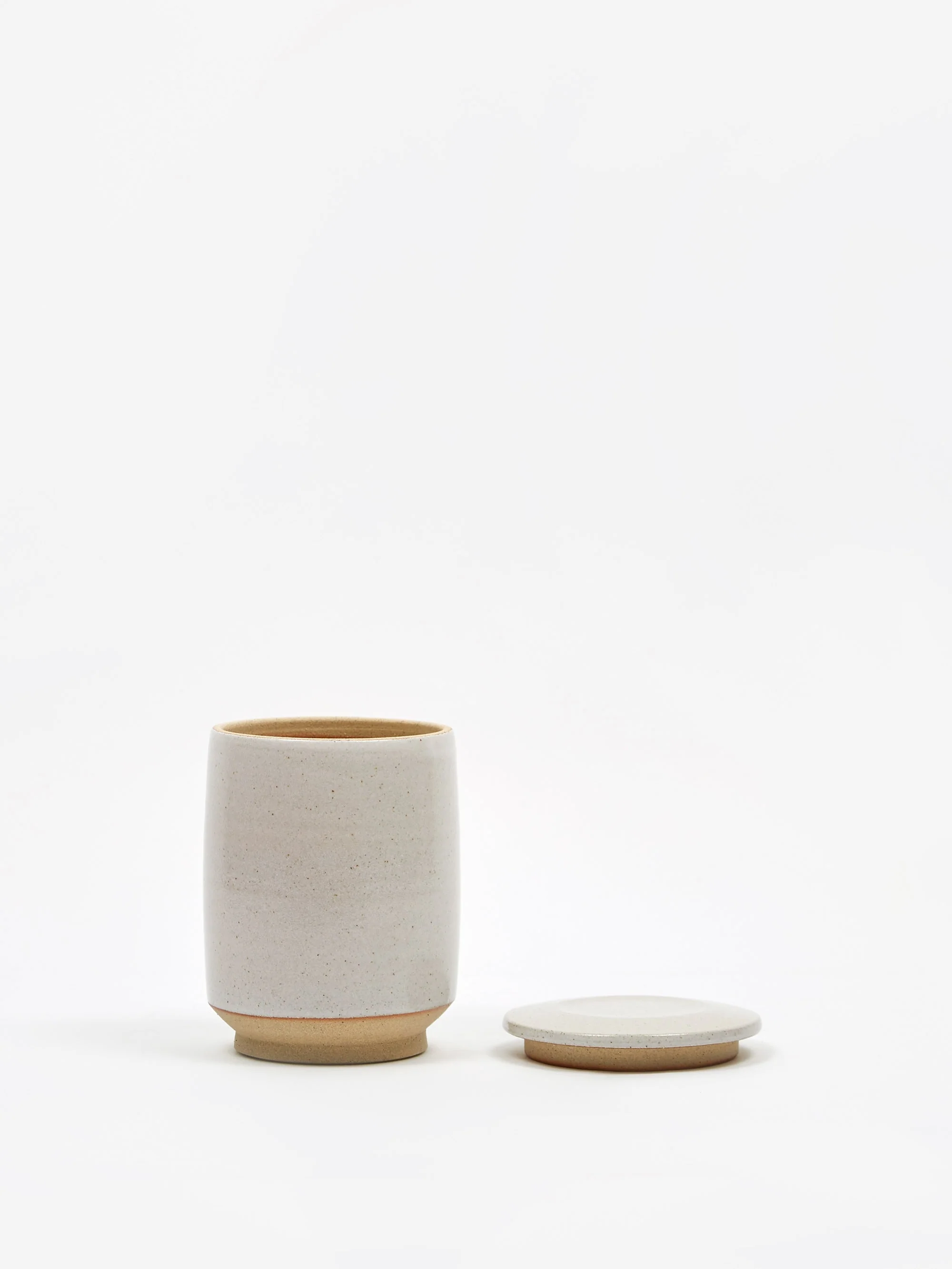 Pottery West Tall Lidded Jar - White - Image 6