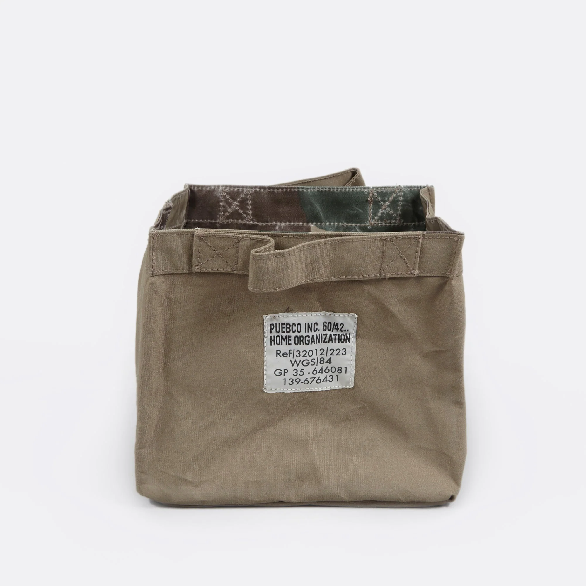 Puebco Laminated Fabric Organiser Square Small - Olive - Image 4